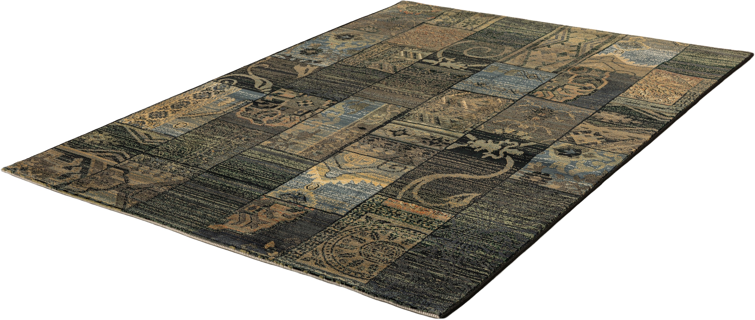 THEKO Teppich »Gabiro 5504«, rechteckig, 10 mm Höhe, Melange-Effekt, Patchwork Design, auch als Läufer, Wohnzimmer