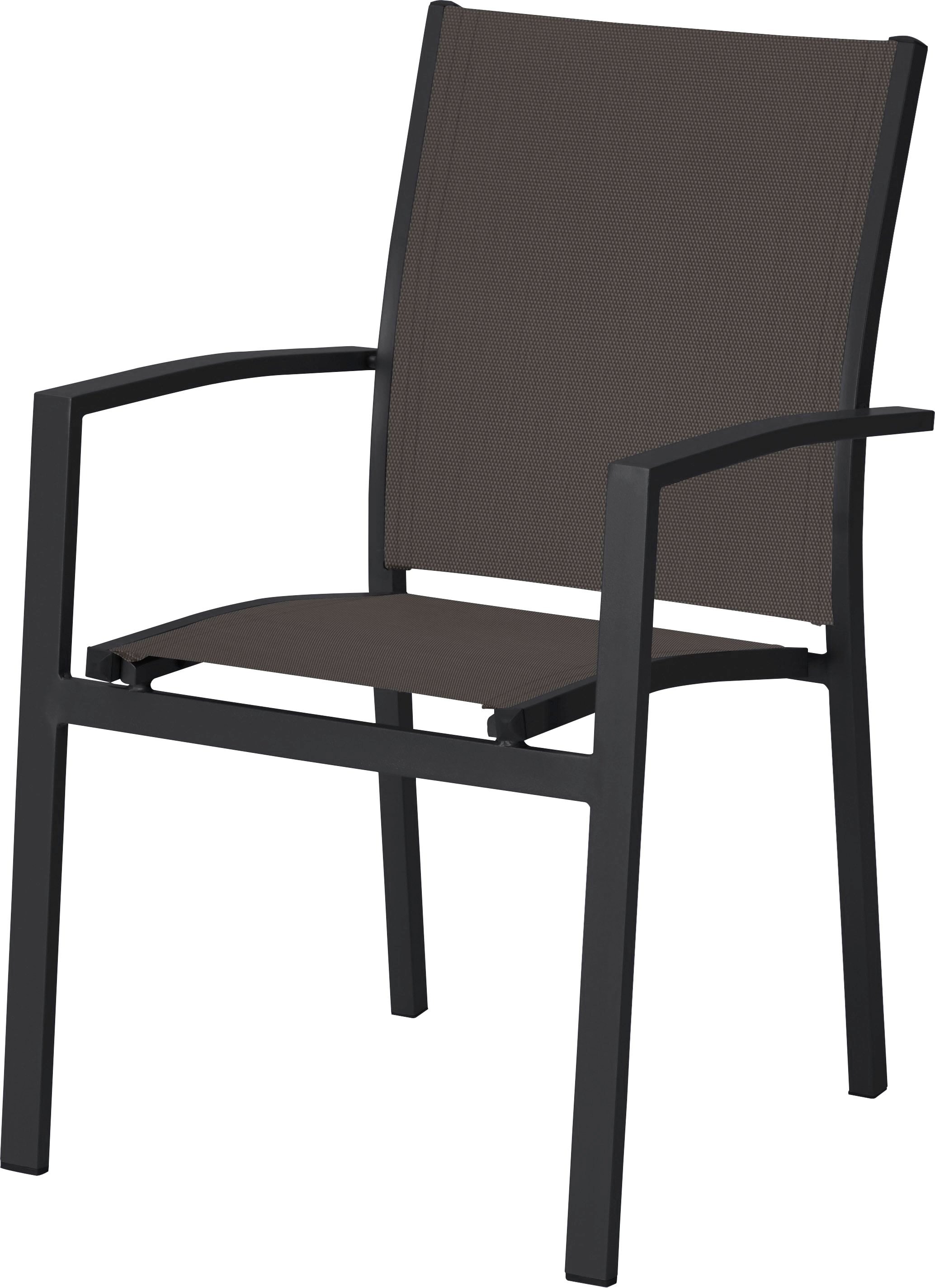 Garden Pleasure Garten-Essgruppe »NEREA«, (7 tlg., 1x Tisch, 6x Stapelstuhl), ausziehbarer Tisch, Stühle stapelbar, geeignet für 6 Personen