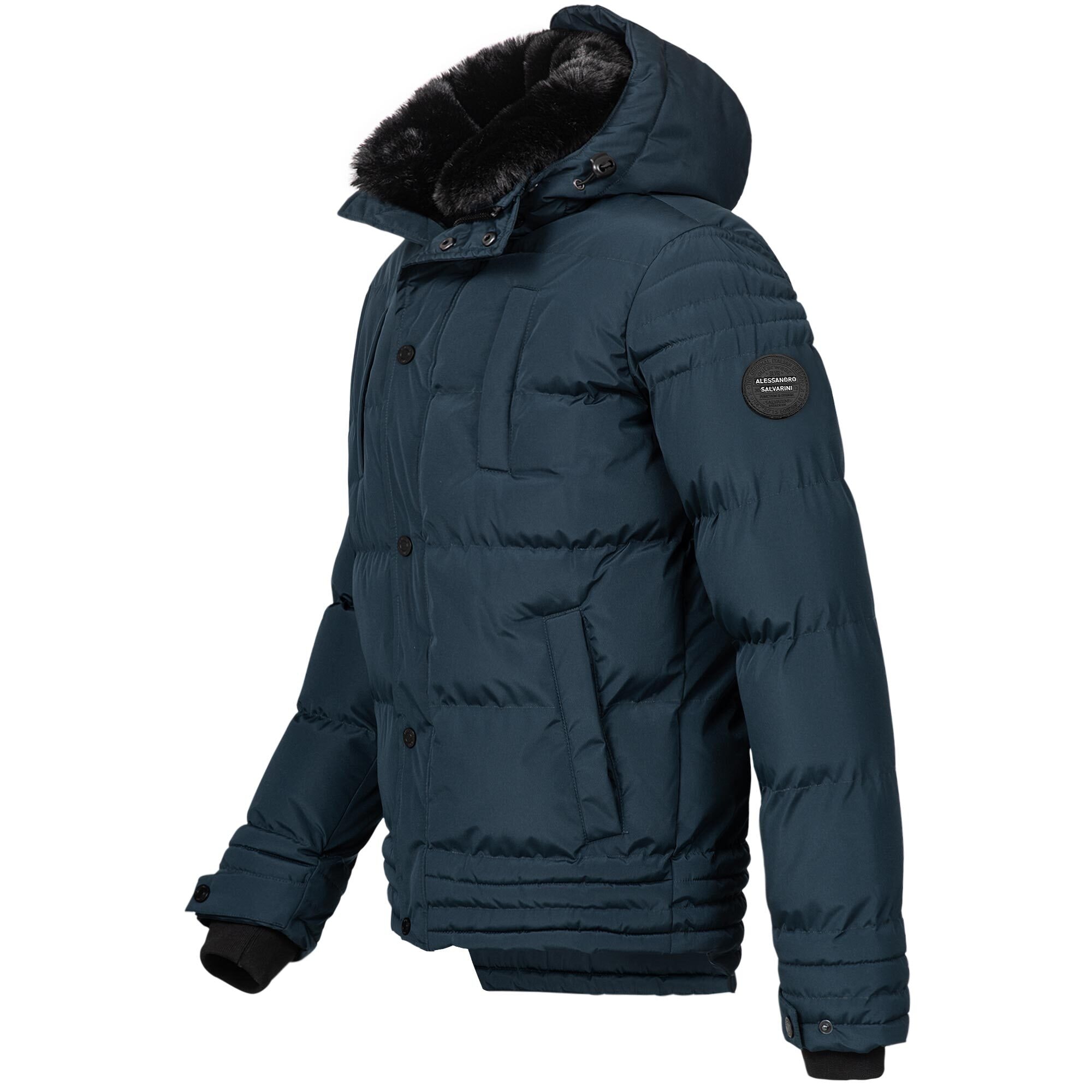 Alessandro Salvarini Winterjacke »ASFabiano«, mit warmem Teddyfell und abnehmbarer Kapuze