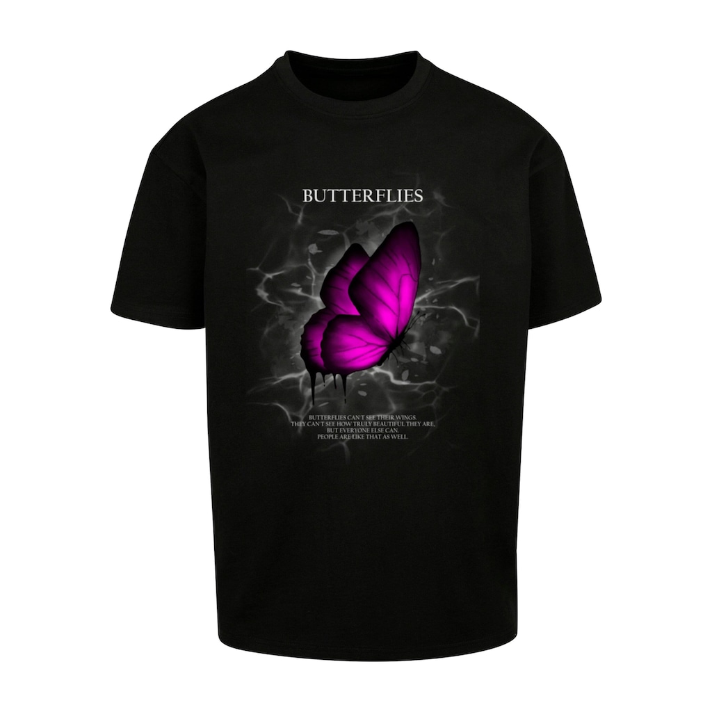 Merchcode T-Shirt »Merchcode Herren Butterflies Heavy Oversized Tee«, (1 tlg.)