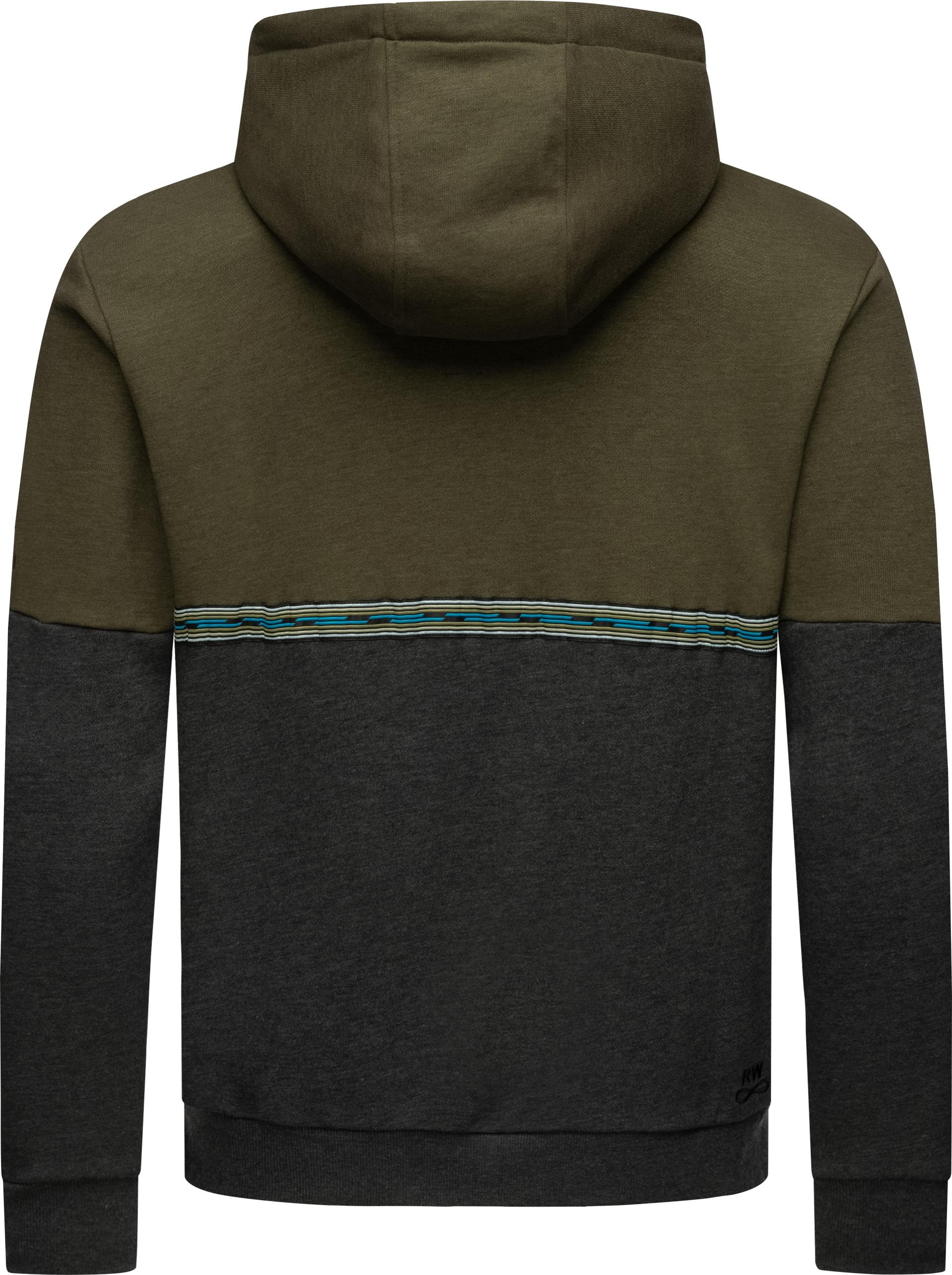 Ragwear Kapuzensweatjacke »Blocky«, Herren Basic Sweatjacke mit Kapuze