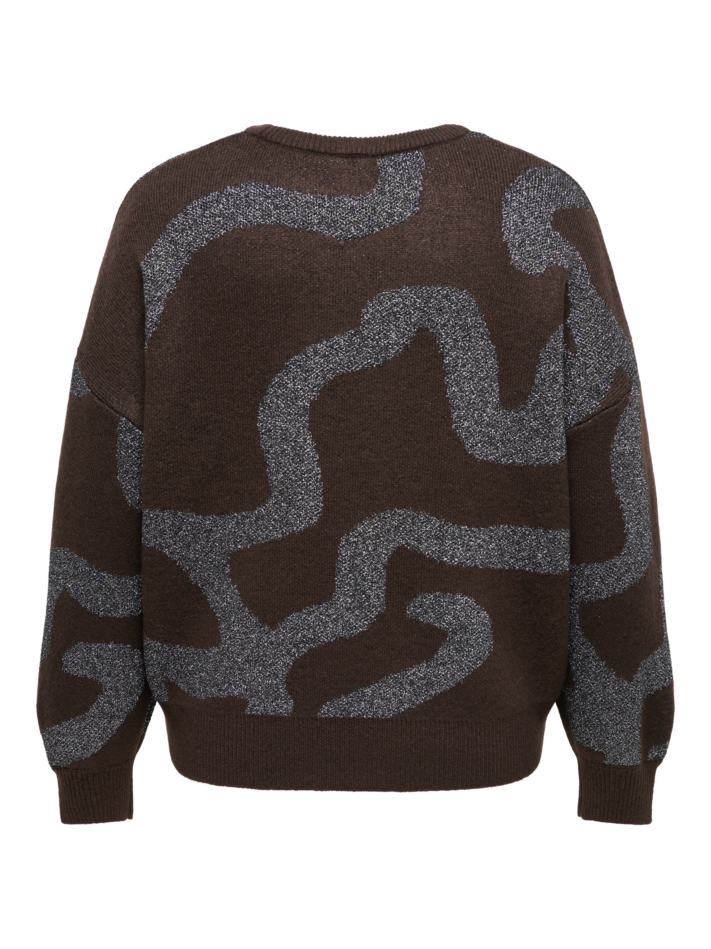 ONLY CARMAKOMA Strickpullover »CARROSIE LS GLITTER O-NECK KNT« Kunstfaser