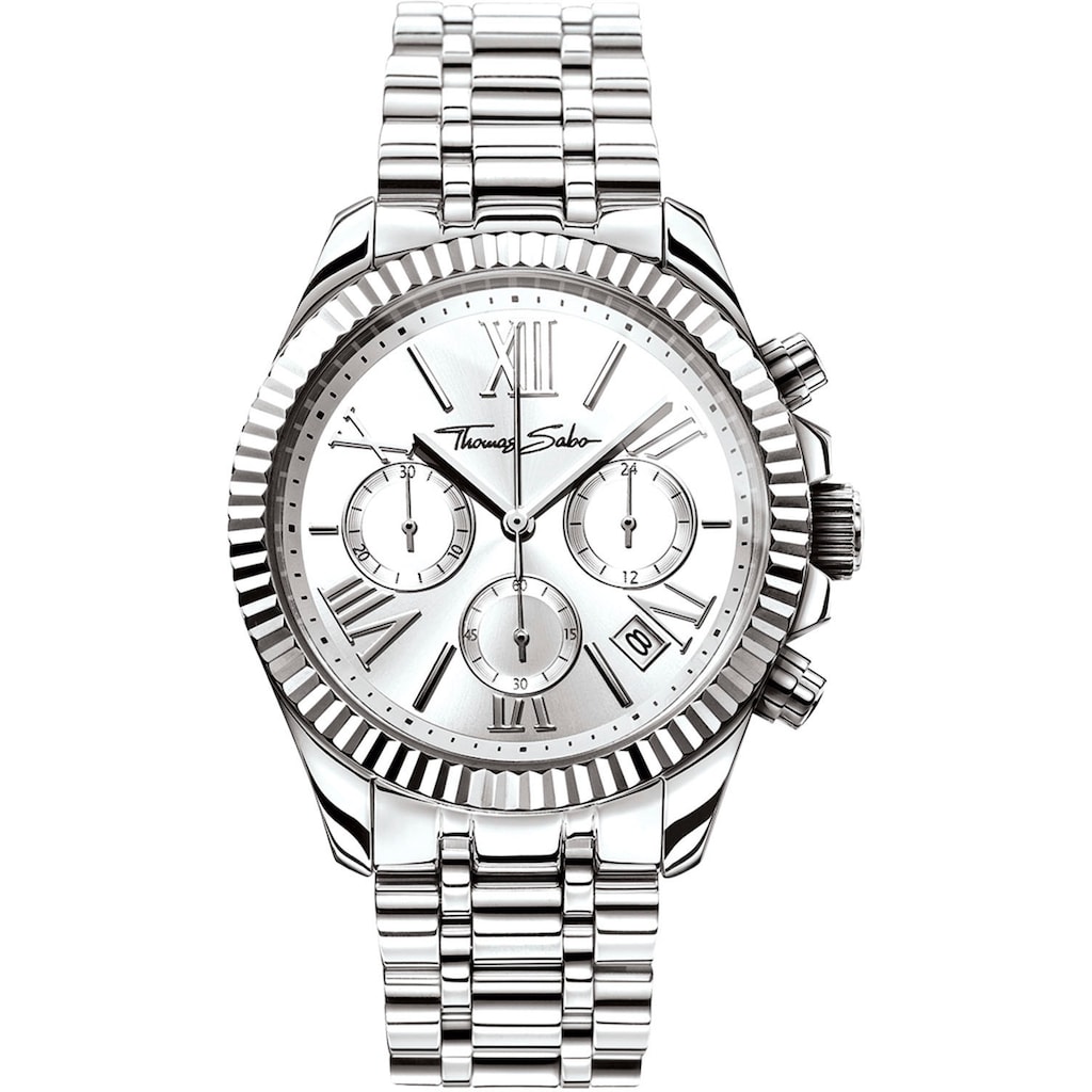 THOMAS SABO Chronograph »DIVINE CHRONO«, Quarzuhr, Armbanduhr, Damen, Datum, Stoppfunktion, 12/24-Std.-Anzeige