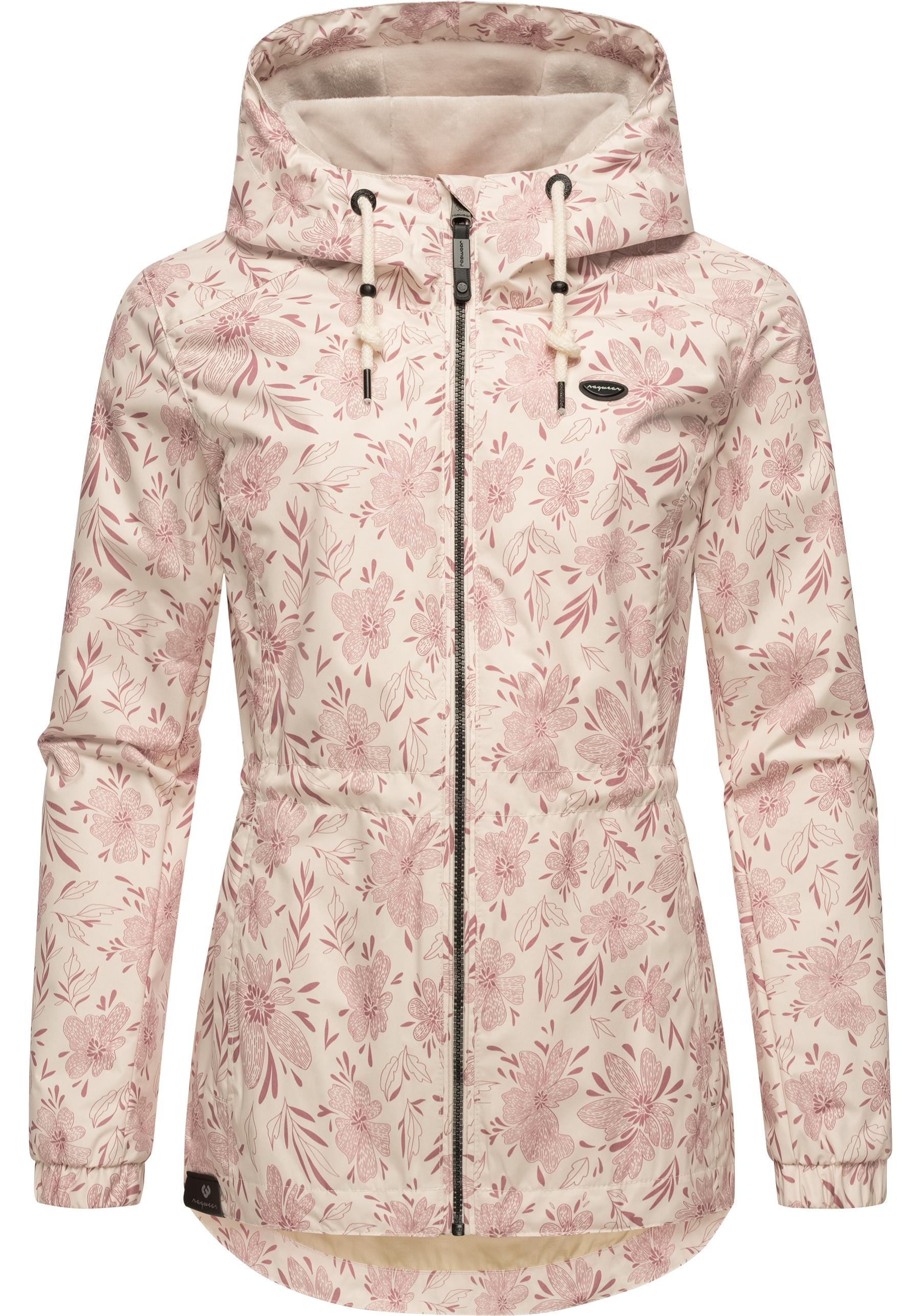 Ragwear Outdoorjacke "Dankka Spring", mit Kapuze, stylische Damen Übergangsjacke mit floralem Allover-Print