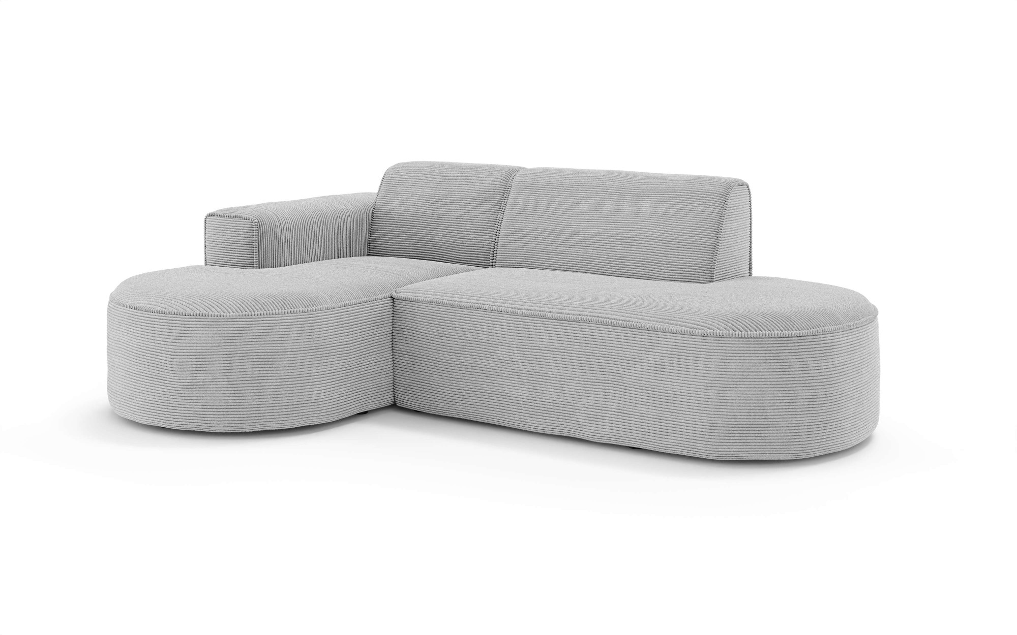 OTTO home Ecksofa »ADELLA Design-Sofa mit Recamiere rechts/links, 248/159/76 cm« L-Form mit Wellenunterfederung, runde Form, auch in Cord