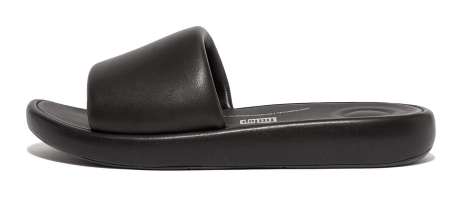 Fitflop Pantolette »IQUSHION D-LUXE PADDED LEATHER SLIDES«, Sommerschuh, Schlappen mit breiter Bandage