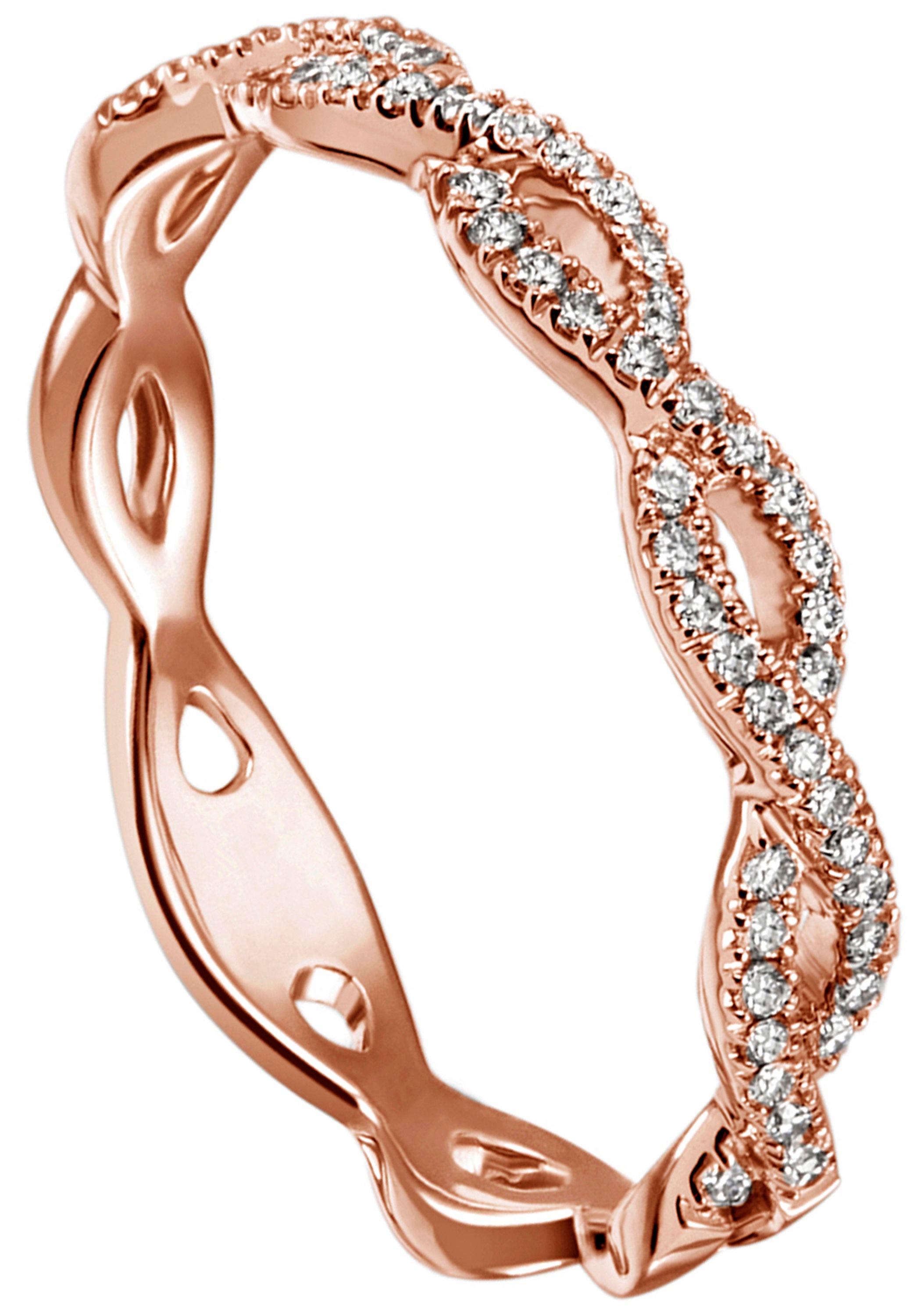 JOBO Fingerring »Ring mit 49 Diamanten« 585 Roségold