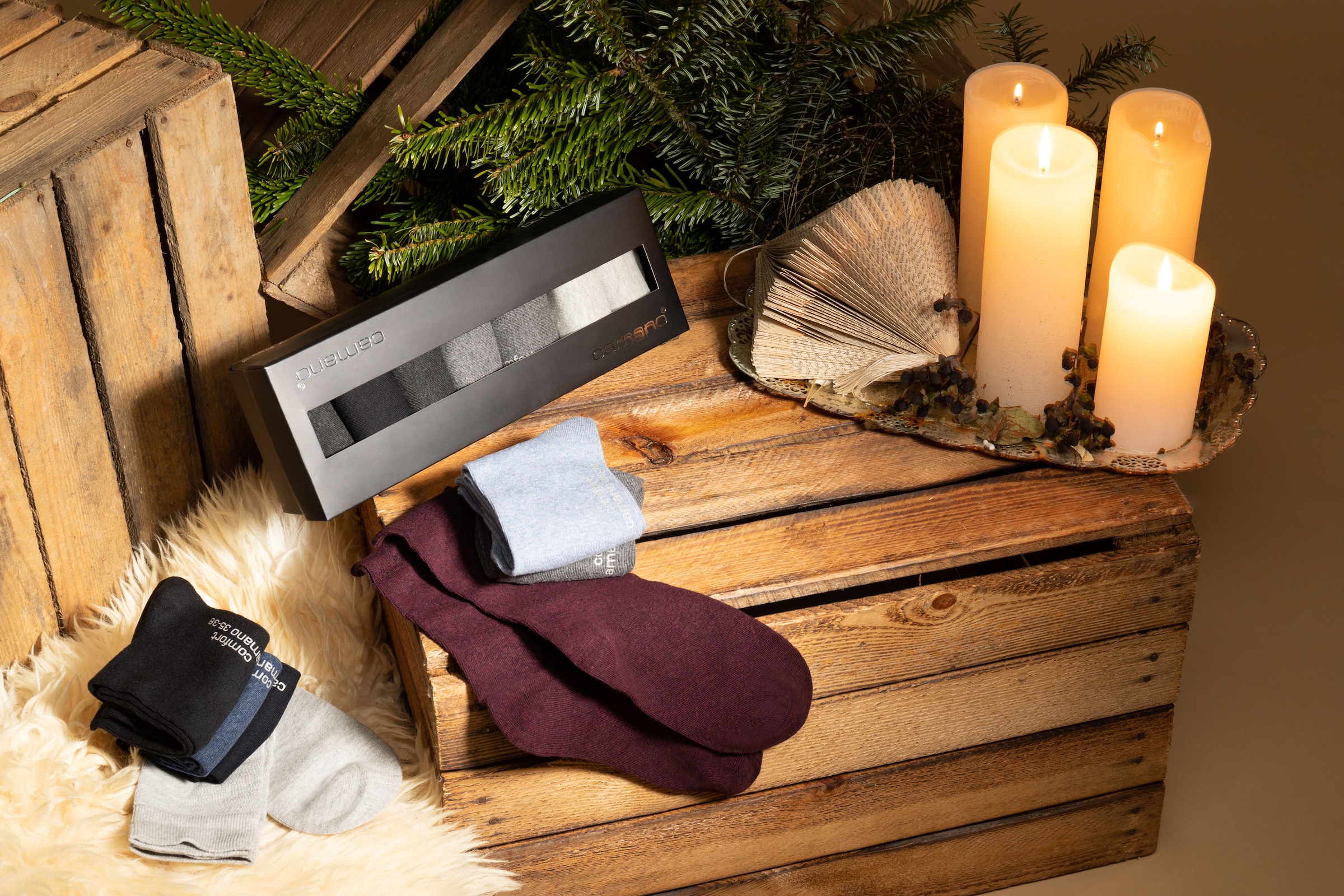 Camano Langsocken »comfort«, (7 Paar), in langer Form, mit Geschenkbox