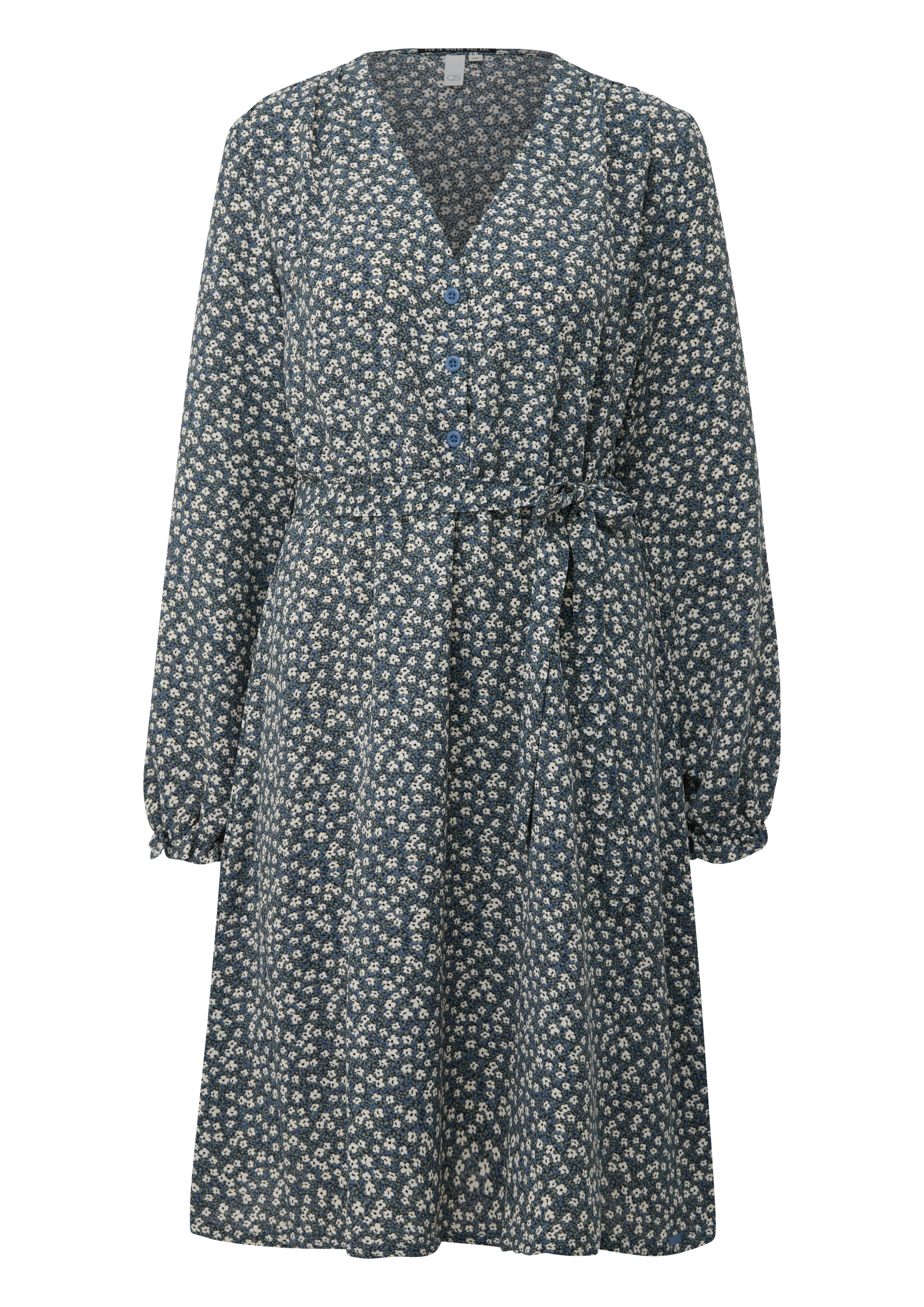 QS Sommerkleid Ohne Taschen mit All-Over Print