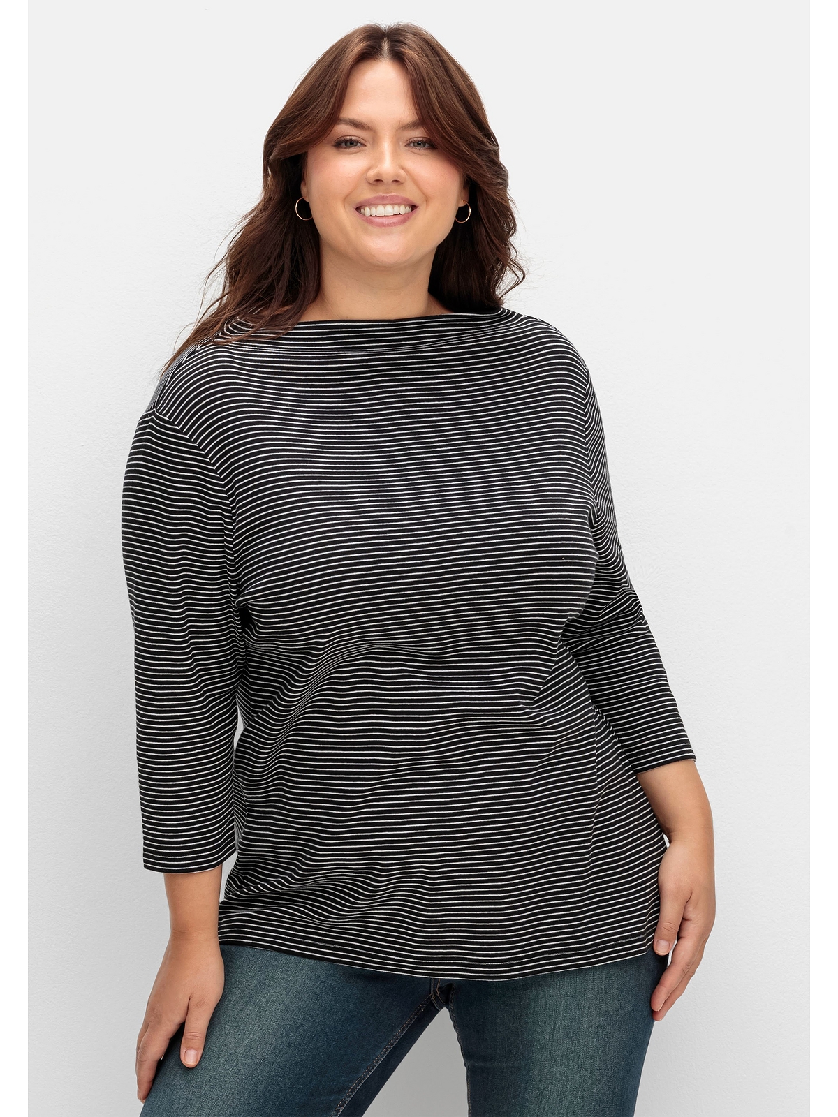 3/4-Arm-Shirt »Große Größen«, mit 3/4-Arm und U-Boot-Ausschnitt