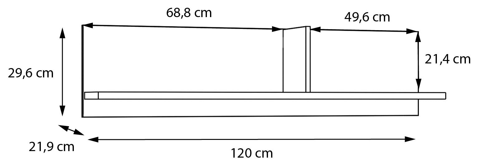 FORTE Wandboard »Forte Arank Wandregal 120, einfache Montage« B/H/T 120/29,6/21,9 Mauvella Eiche
