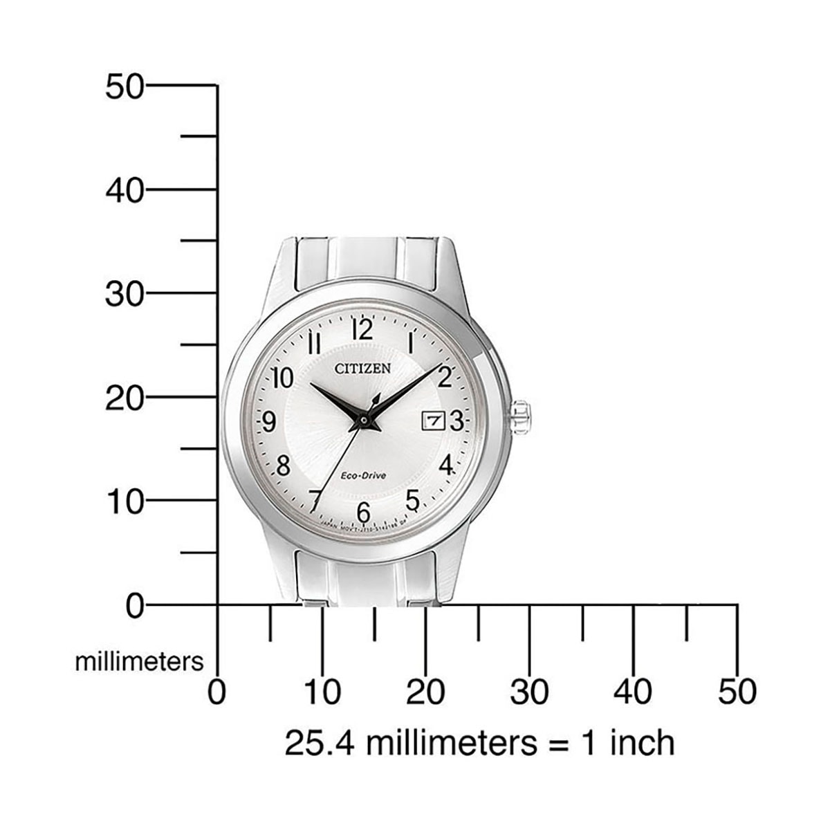 Citizen Solaruhr, Armbanduhr, Damenuhr, Edelstahlarmband, Datum