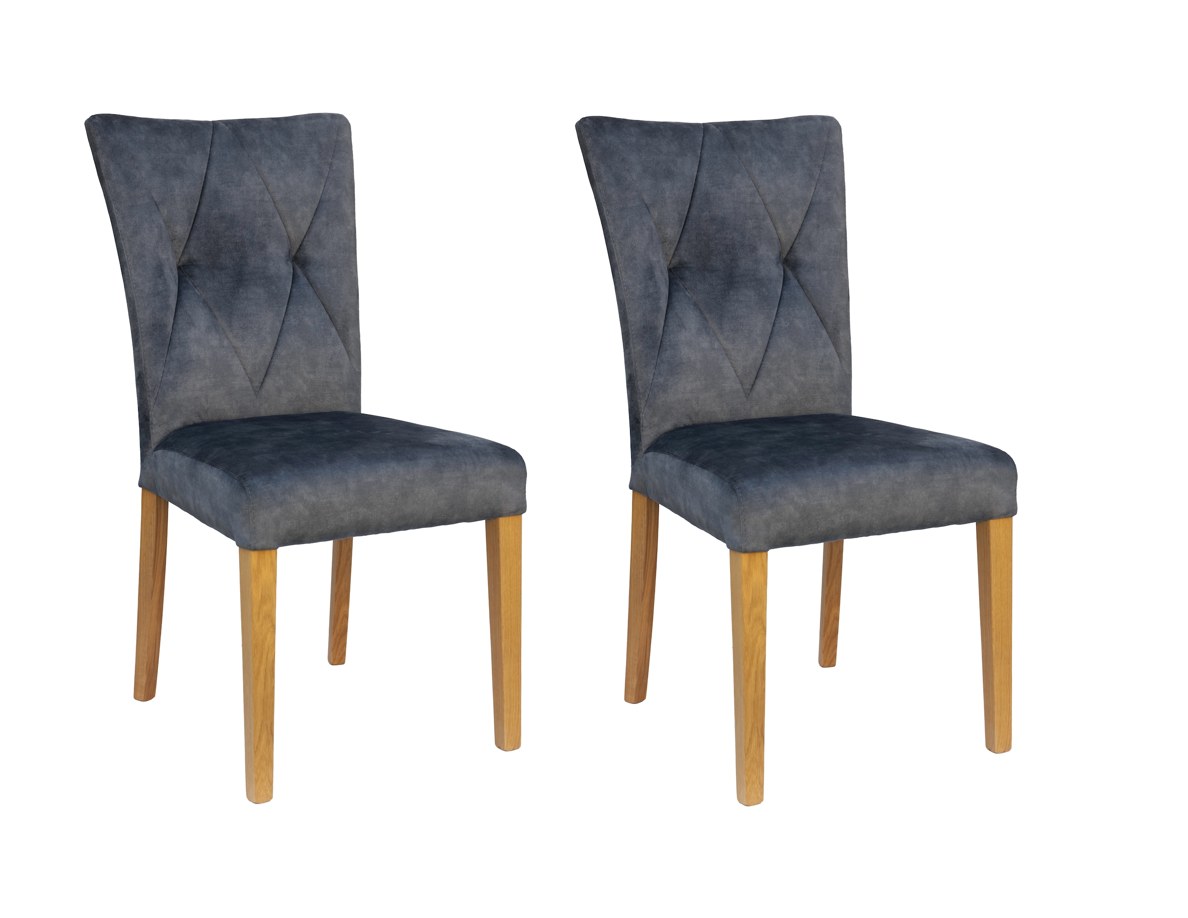 Home affaire 4-Fußstuhl "Diamond" (Set) 2 Stk. Samtvelours Sitz und Ruecken günstig online kaufen