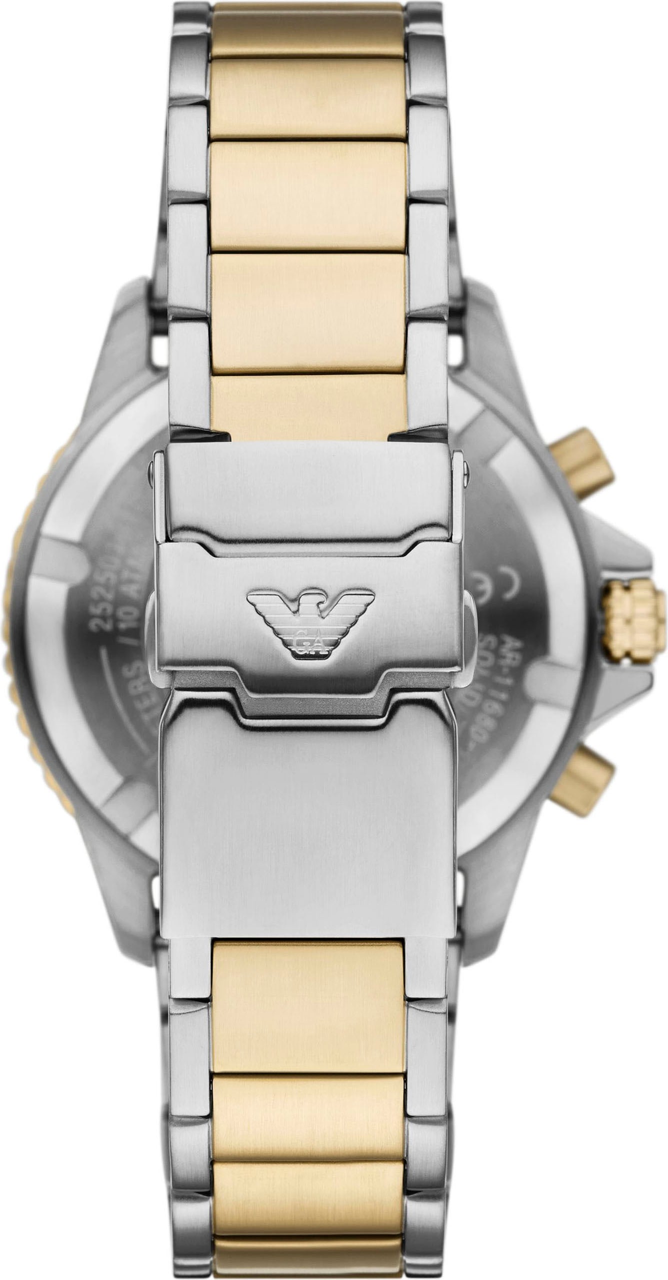 Emporio Armani Chronograph, Armbanduhr, Solar, Herrenuhr, Edelstahlarmband, analog, Tag