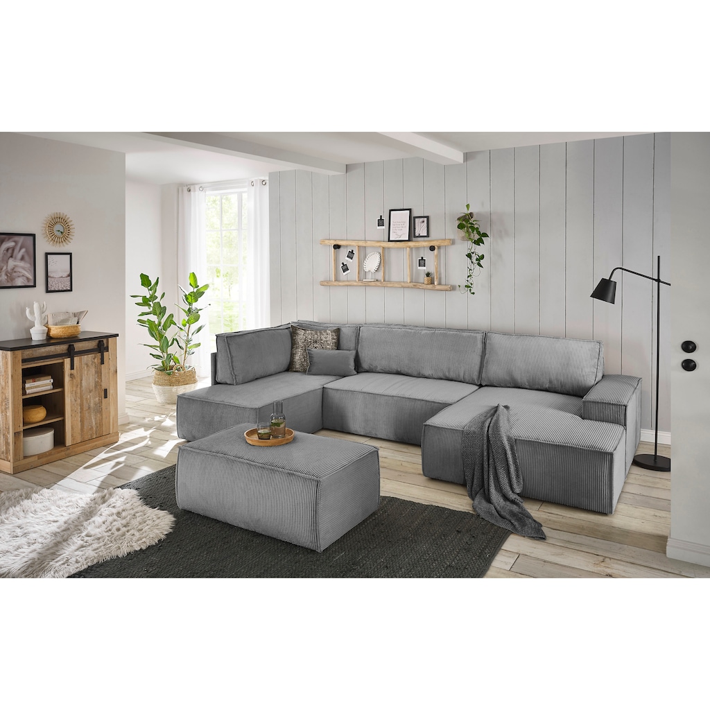 Home affaire Wohnlandschaft »SHERWOOD XXL 329 cm Schlafsofa, U-Form«