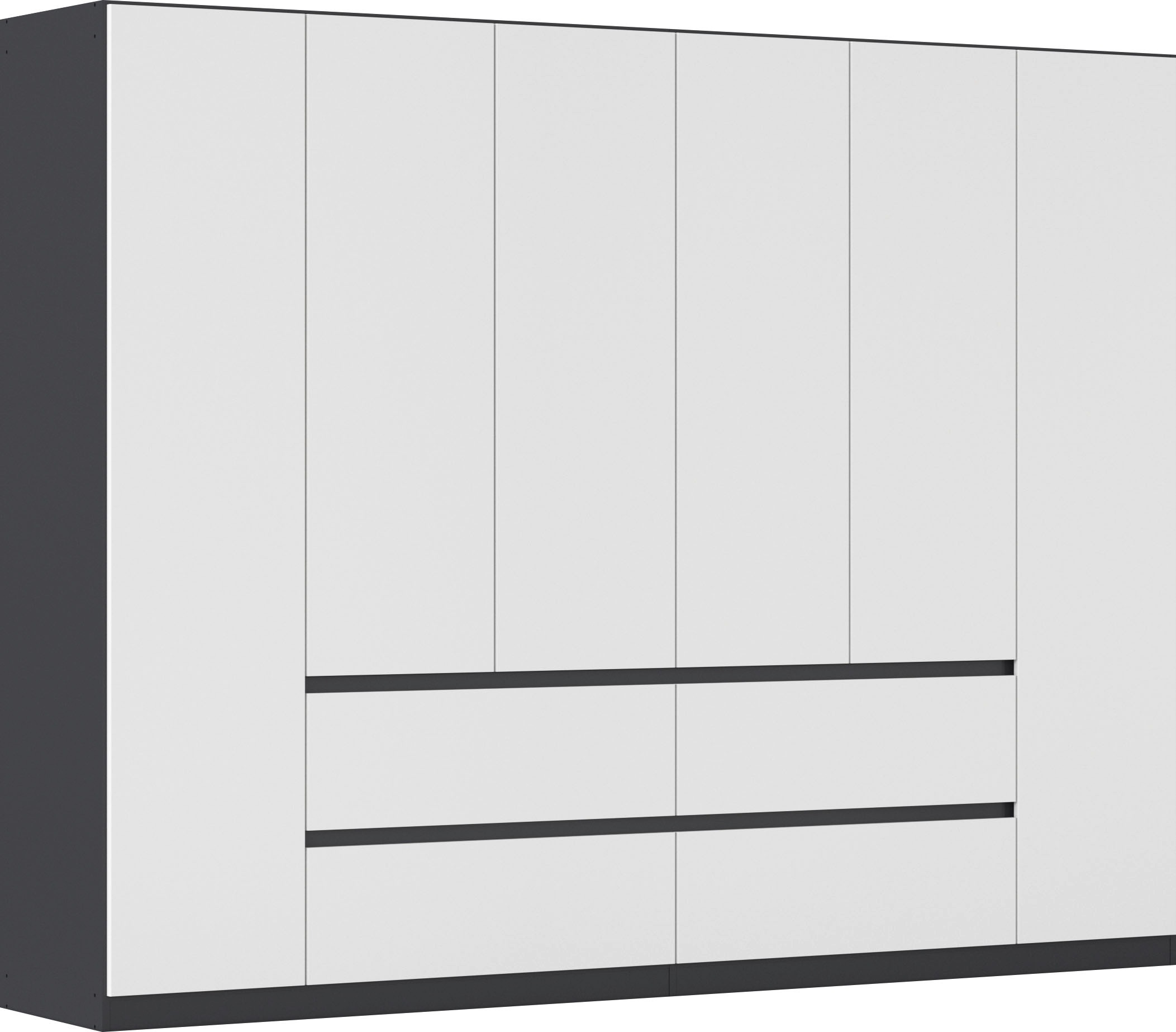 Drehtürenschrank RAUCH, B:271cm H:210cm T:54cm, grau, Holzwerkstoff, Schränke, "Kleiderschrank Schrank Garderobe Garderobenschrank MAINZ", grifflose