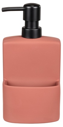 WENKO Spülmittelspender »Modell Festival«, aus Keramik, Soft-Touch Beschichtung, mit Spülschwamm-Fach, 380 ml