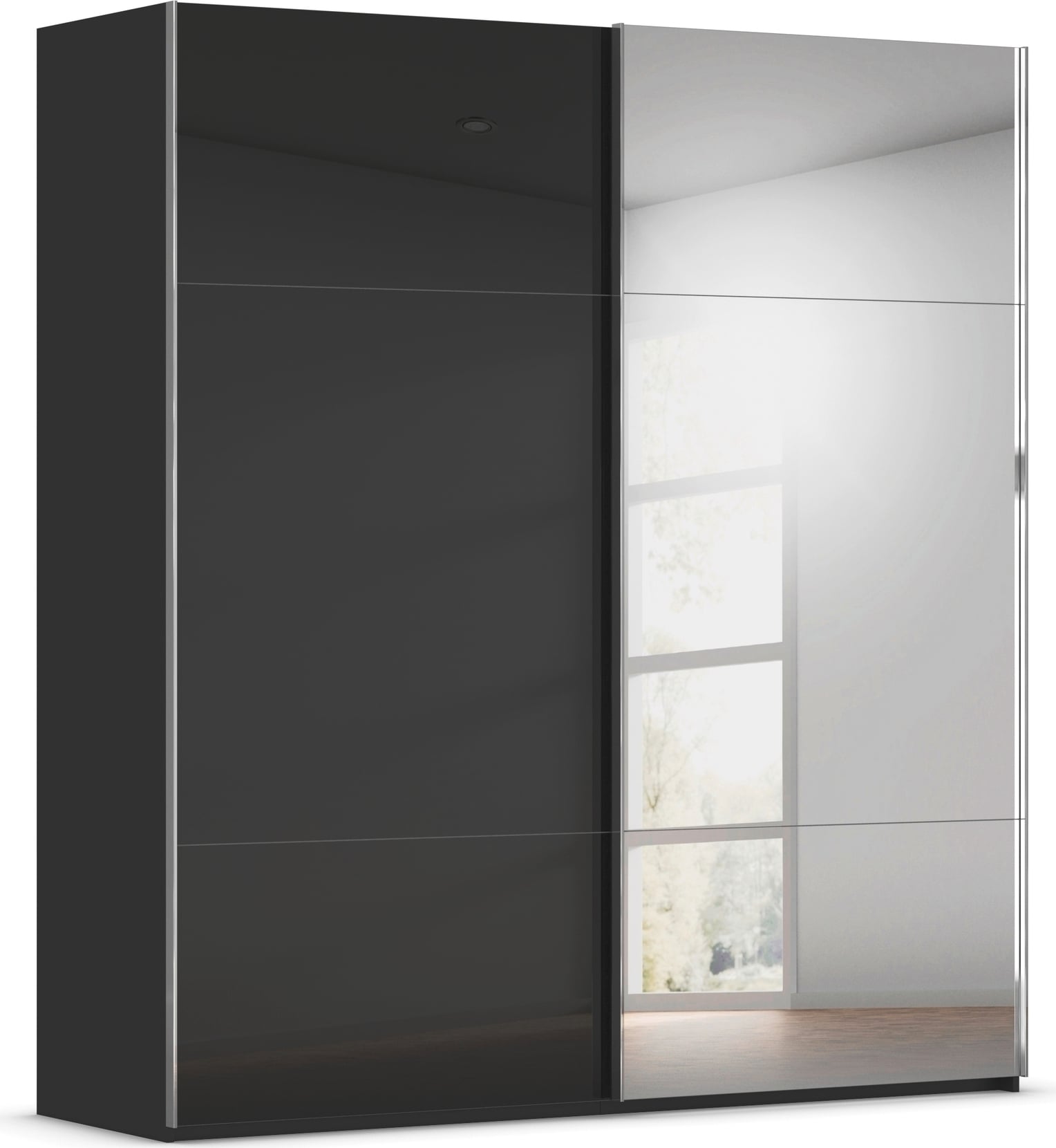 rauch Schwebetürenschrank "Kleiderschrank Schrank Garderobe Schlafzimmerschrank CONTIDO" 3 verschiedene Ausstattungen BASIC/CLASSIC/PREMIUM (inkl. SOFT-CLOSE), aus hochwertigem Material in 6 Breiten 2 Griff-Farben MADE IN GERMANY
