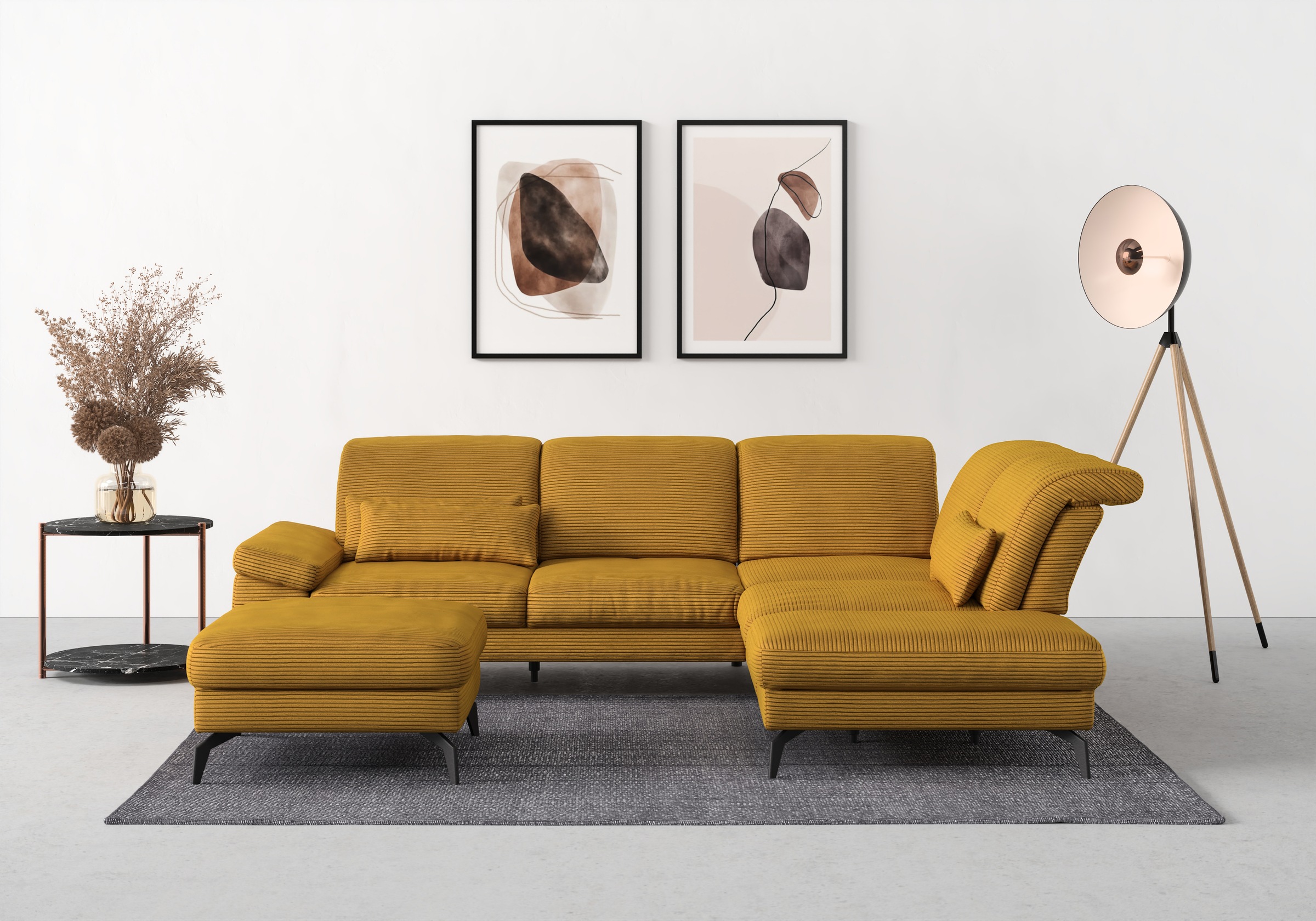 sit&more Ecksofa »Cabana L-Form«, Ottomane, wahlweise mit Sitztiefen-,Armlehnen- und Kopfteilfunktion