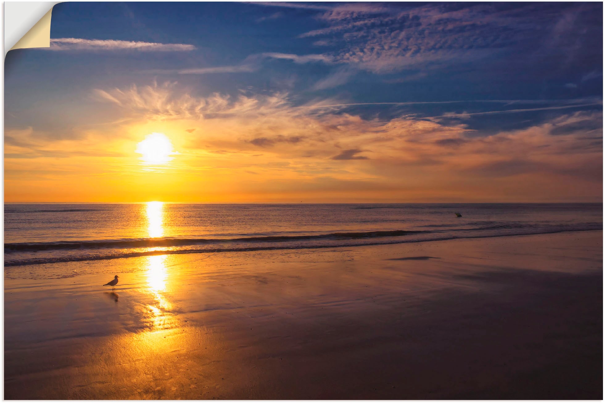 Artland Wandbild "Sonnenuntergang SPO", Strand, (1 St.), als Alubild, Outdoorbild, Leinwandbild, Wandaufkleber, versch. 