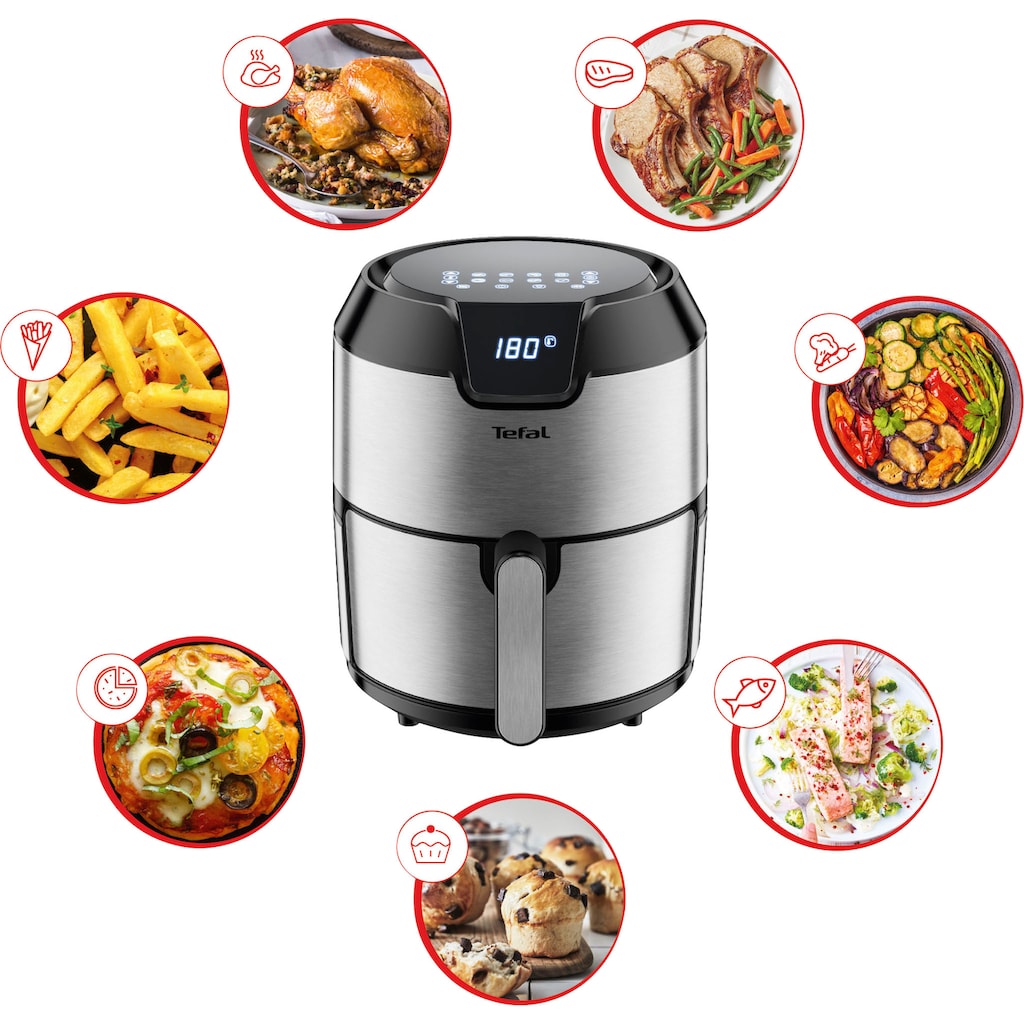 Tefal Heißluftfritteuse »EY401D Easy Fry Deluxe XL«, 1500 W, 4,2 L Fassungsvermögen, 8 automatische Programme, Timer, ohne Fett/Öl