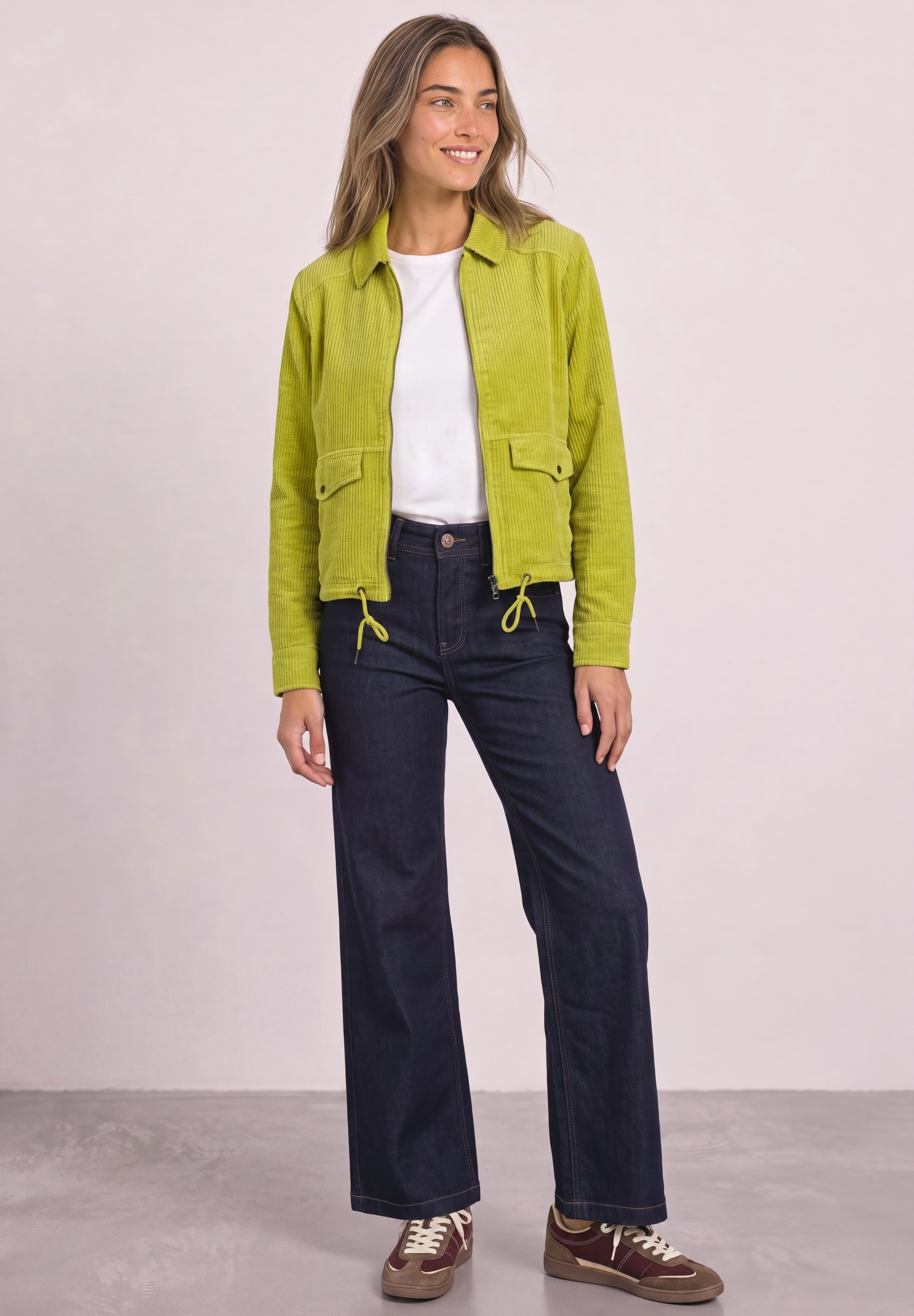 STREET ONE Cordjacke ohne Kapuze mit Tunnelzugsaum