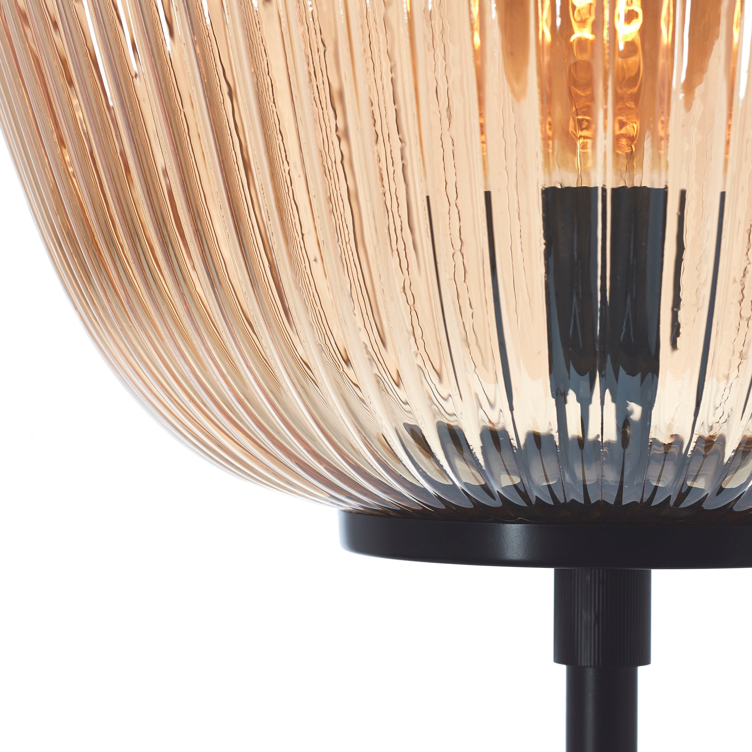 Stehlampe 1 | Riffelglas, Brilliant BAUR E27, x flammig-flammig, 35 cm, Amber-Bernsteinfarben »Kaizen«, 140