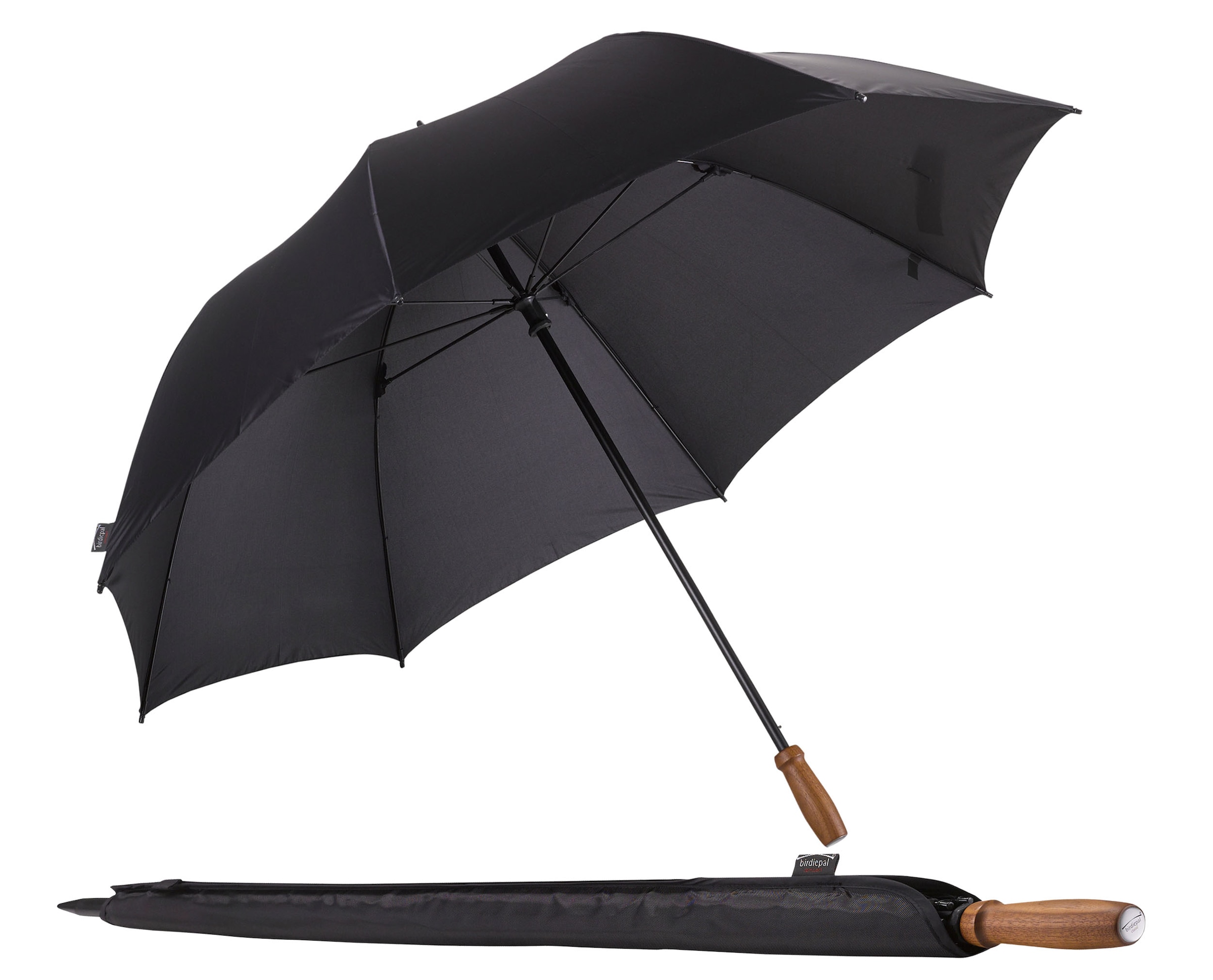 Partnerschirm »birdiepal® classic, schwarz«, Regenschirm für Zwei, mit Echtholzgriff...