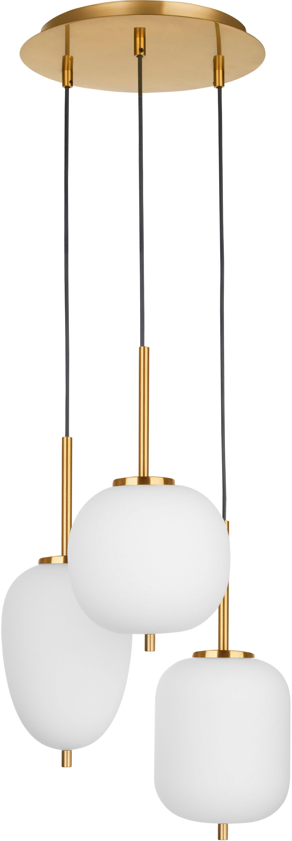 NOVA LUCE Hängeleuchten "LATO", 3, Ø 30cm, 1 Stk., gold, Esszimmer, Leuchten, Ohne Leuchtmittel