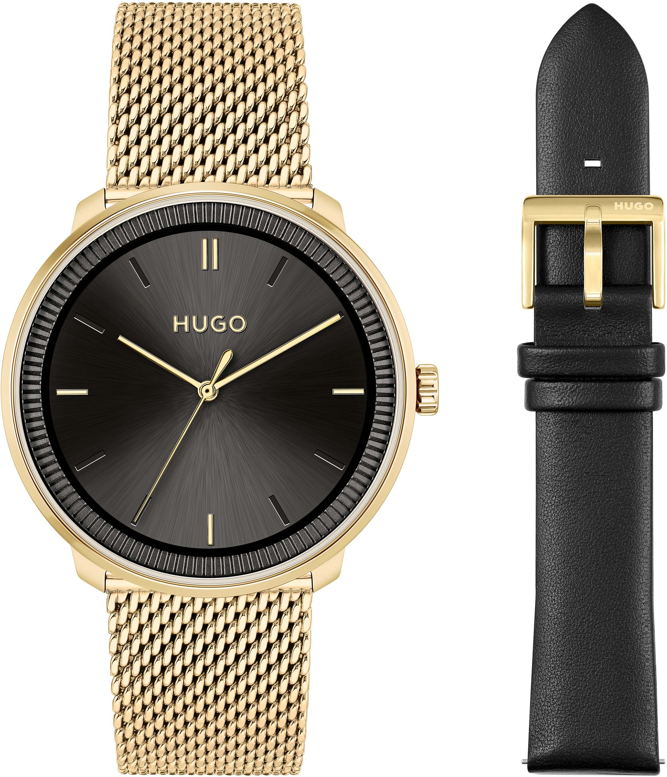 HUGO Quarzuhr »#FLUID, 1520026«, (Set, 2 tlg., Uhr mit Wechselband), ideal  auch als Geschenk ▷ für | BAUR