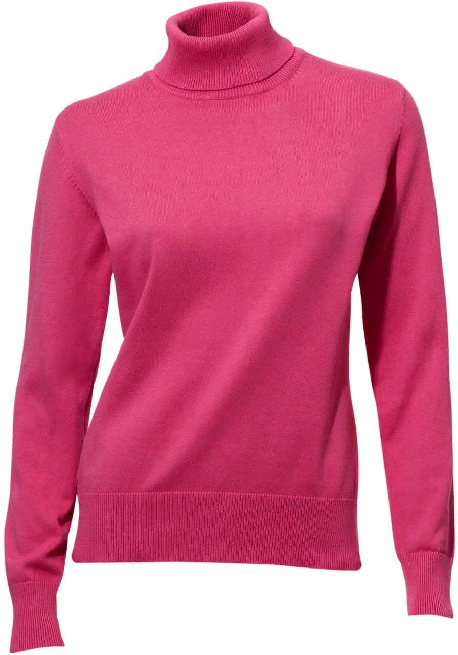 Rollkragenpullover HEINE "Rollkragen-Pullover", Damen, Gr. 36, pink, 100% Baumwolle, unifarben, Pullover Rollkragenpullover 3