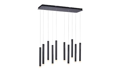 Brilliant LED Pendelleuchte »Cembalo«, 14 flammig-flammig, H 180 cm,  dimmbar, 6200 lm, warmweiß, Metall, alu/schwarz/braun/kaffee | BAUR