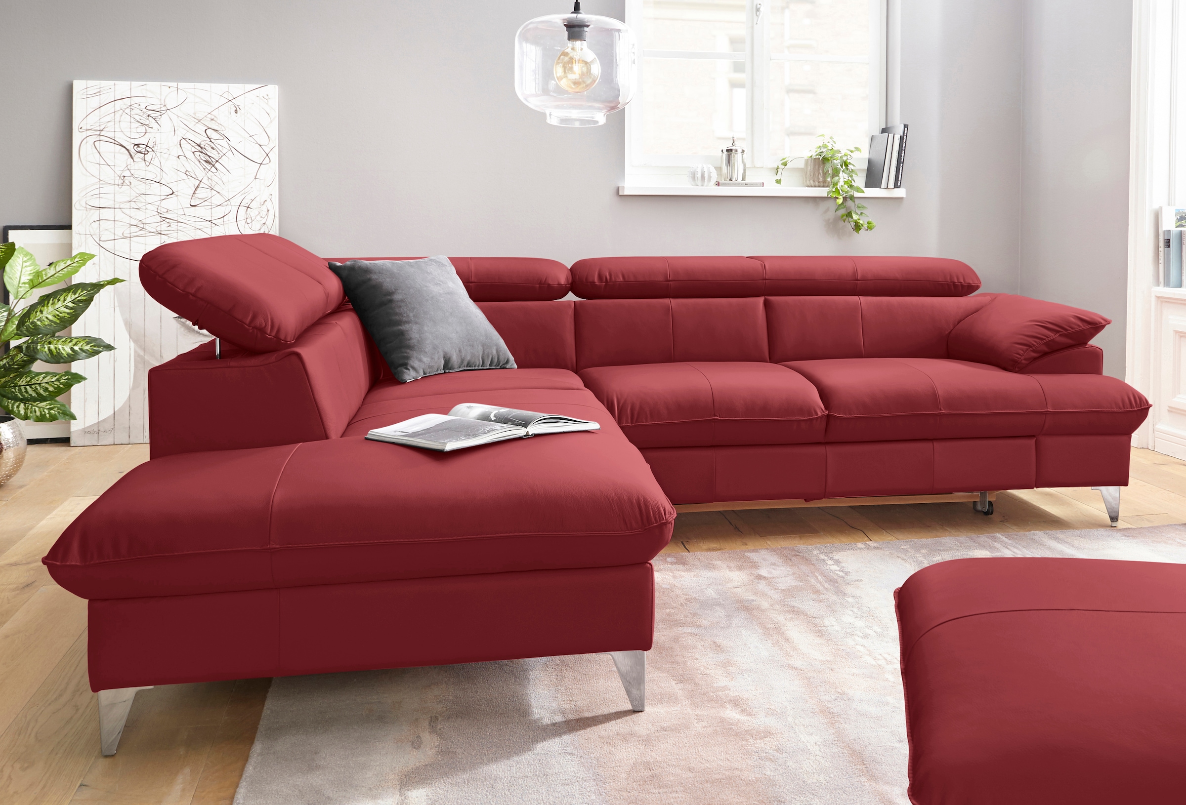 COTTA Ecksofa "Caluso L-Form", mit Kopfteilverstellung, wahlweise mit Bettf günstig online kaufen