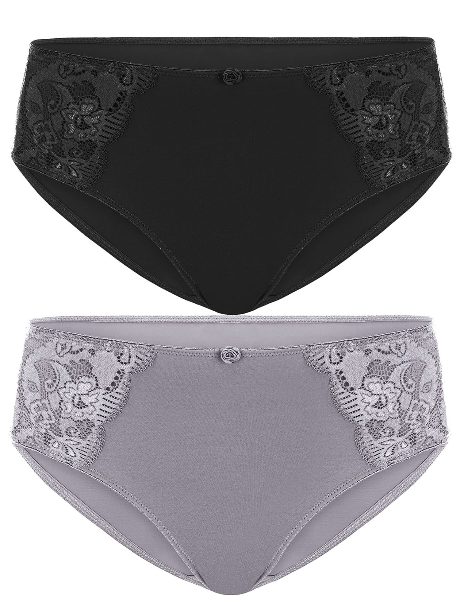 SUSA Damen Slip "2er Pack Damen Slip Latina", Gr. 46, bunt, Obermaterial: 78% Polyamid PA. 16% Elasthan EL. 6% Baumwolle CO., Unterhosen