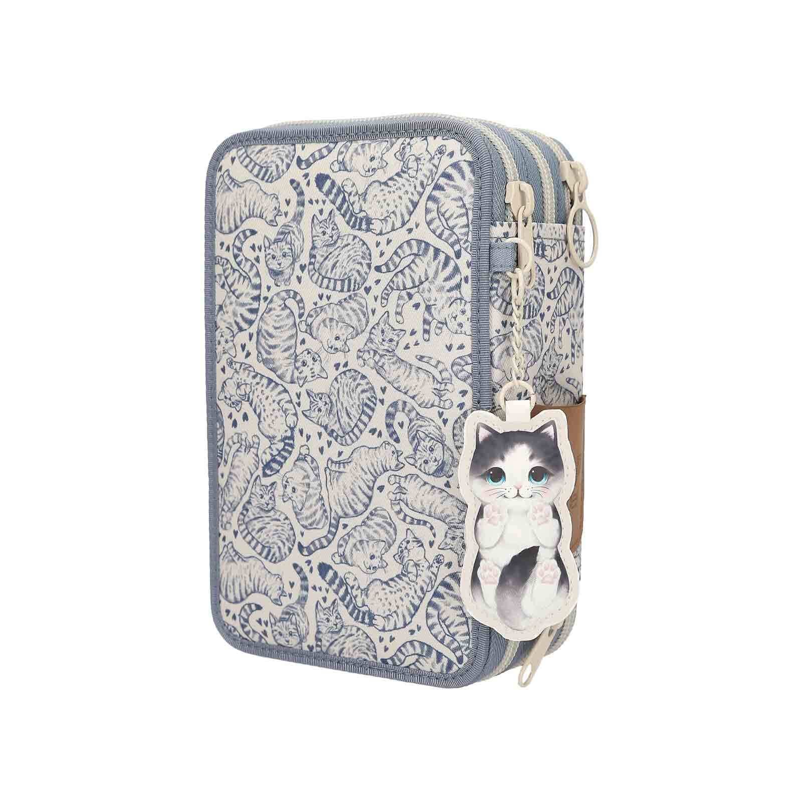 Depesche Buntstift »3-Fach Federtasche TOPModel 7,5 x 13 x 20 cm blau-beige«