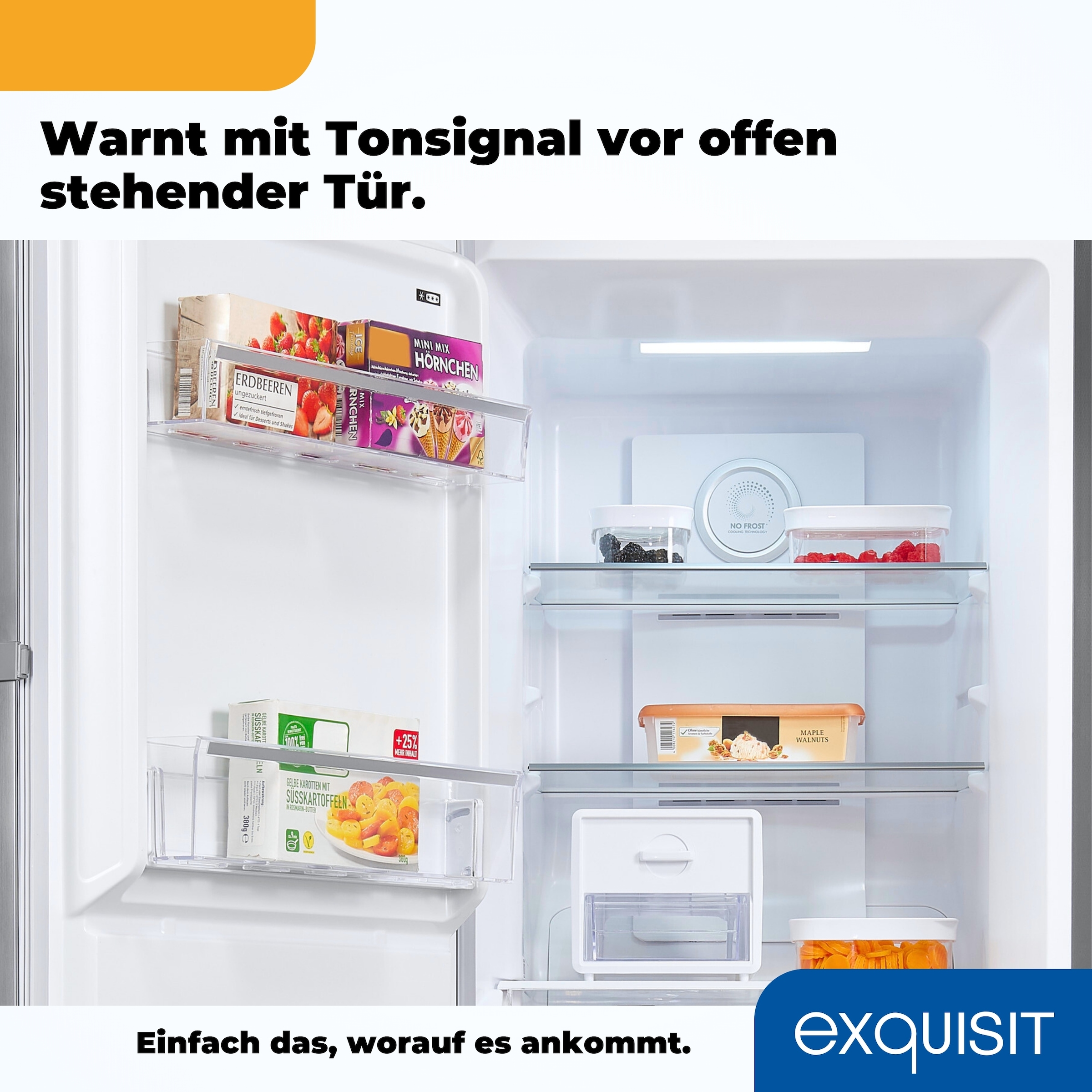 exquisit Gefrierschrank »GS295--H-040E inoxlook«, 185 cm hoch, 60 cm breit, Türanschlag wechselbar