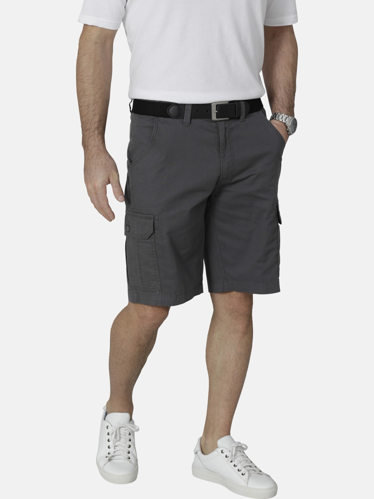 Bermudas BABISTA "Bermuda ZANMO", Herren, Gr. 50, N-Gr, grau (dunkelgrau), Obermaterial: 100% Baumwolle CO., regular fit, Hosen Bermudas
