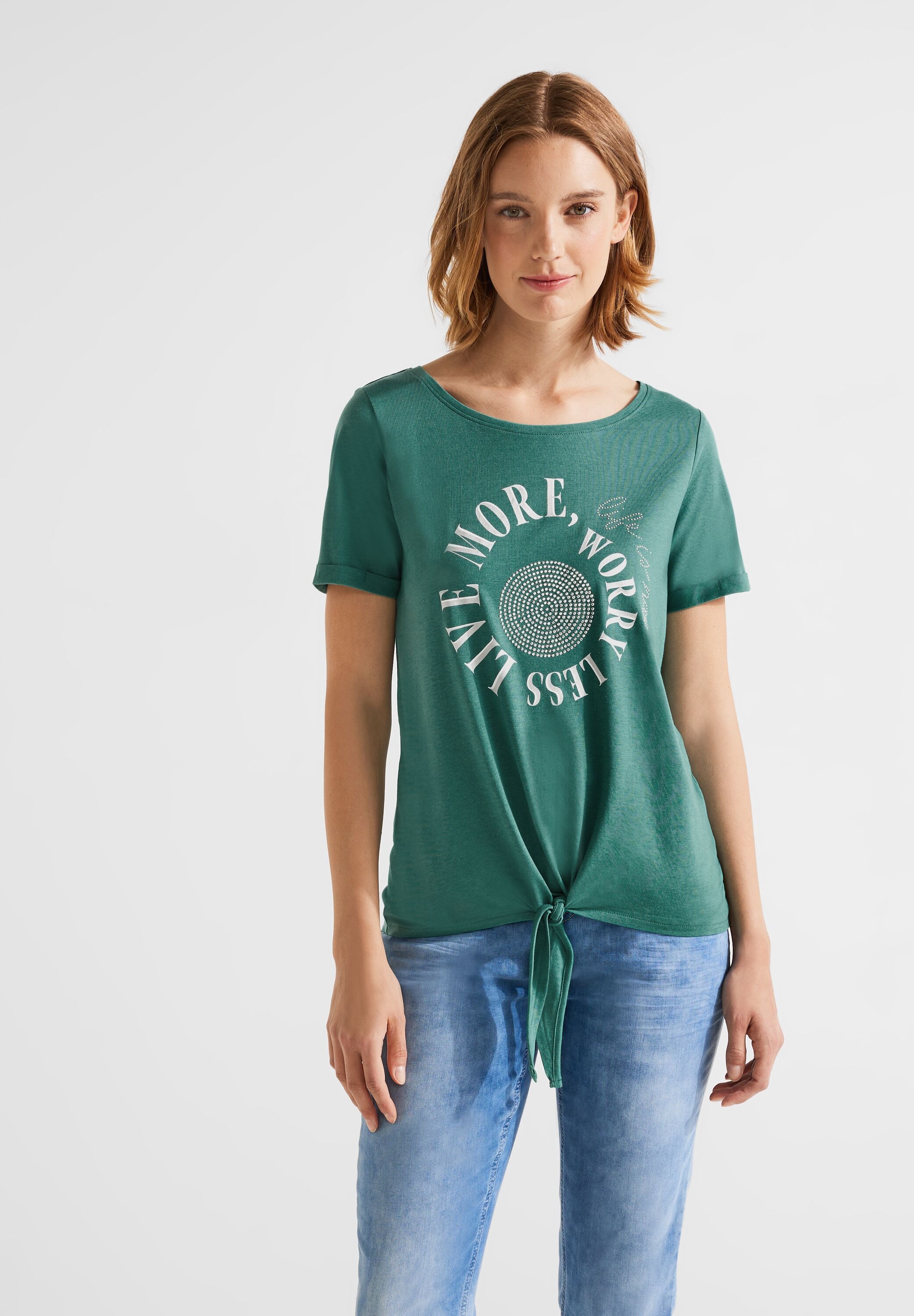 STREET ONE T-Shirt, Materialmix softem BAUR aus | kaufen