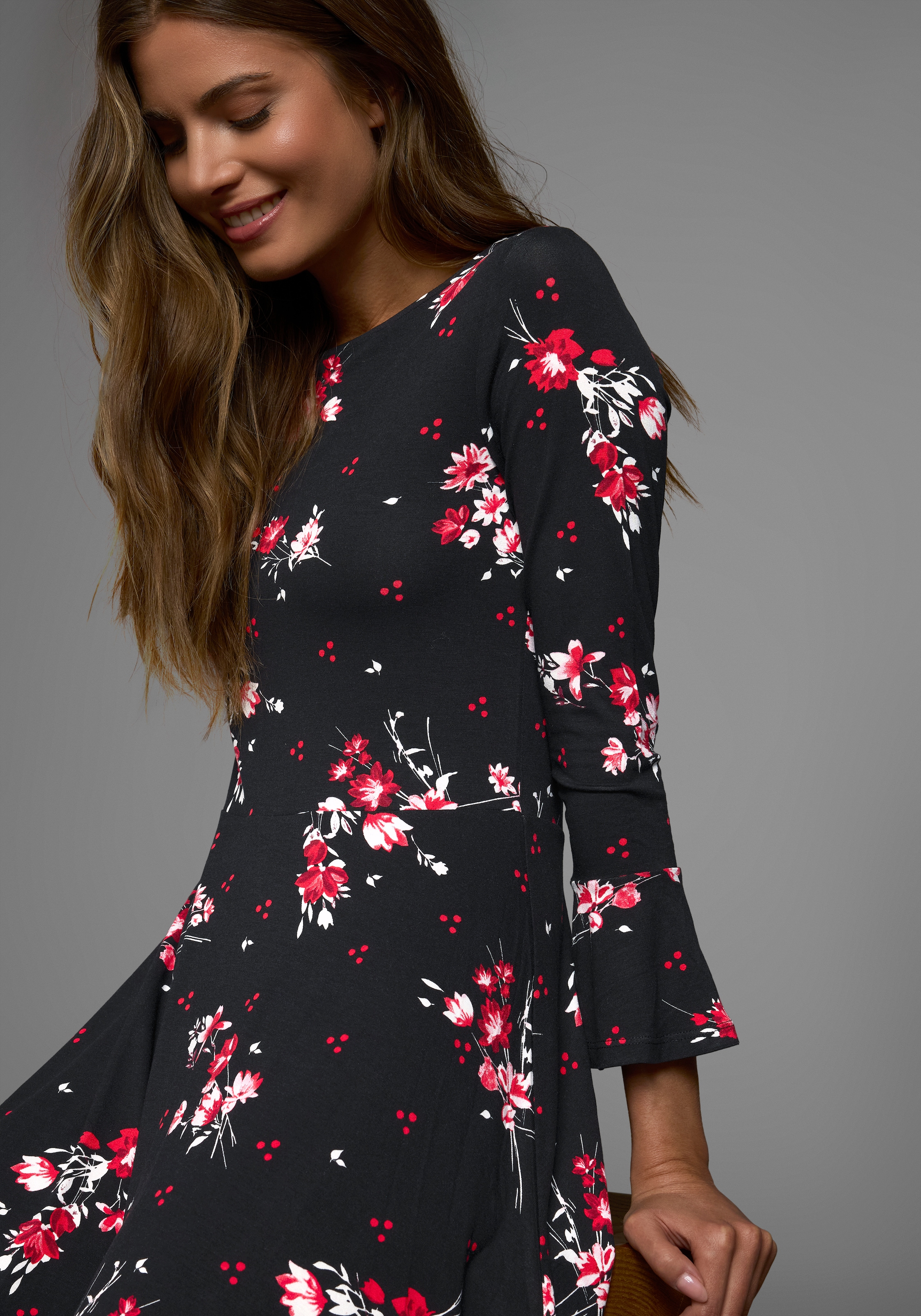Laura Scott Jerseykleid, festliche Anlässe, langes Kleid, elegant, aus Viskosemischung