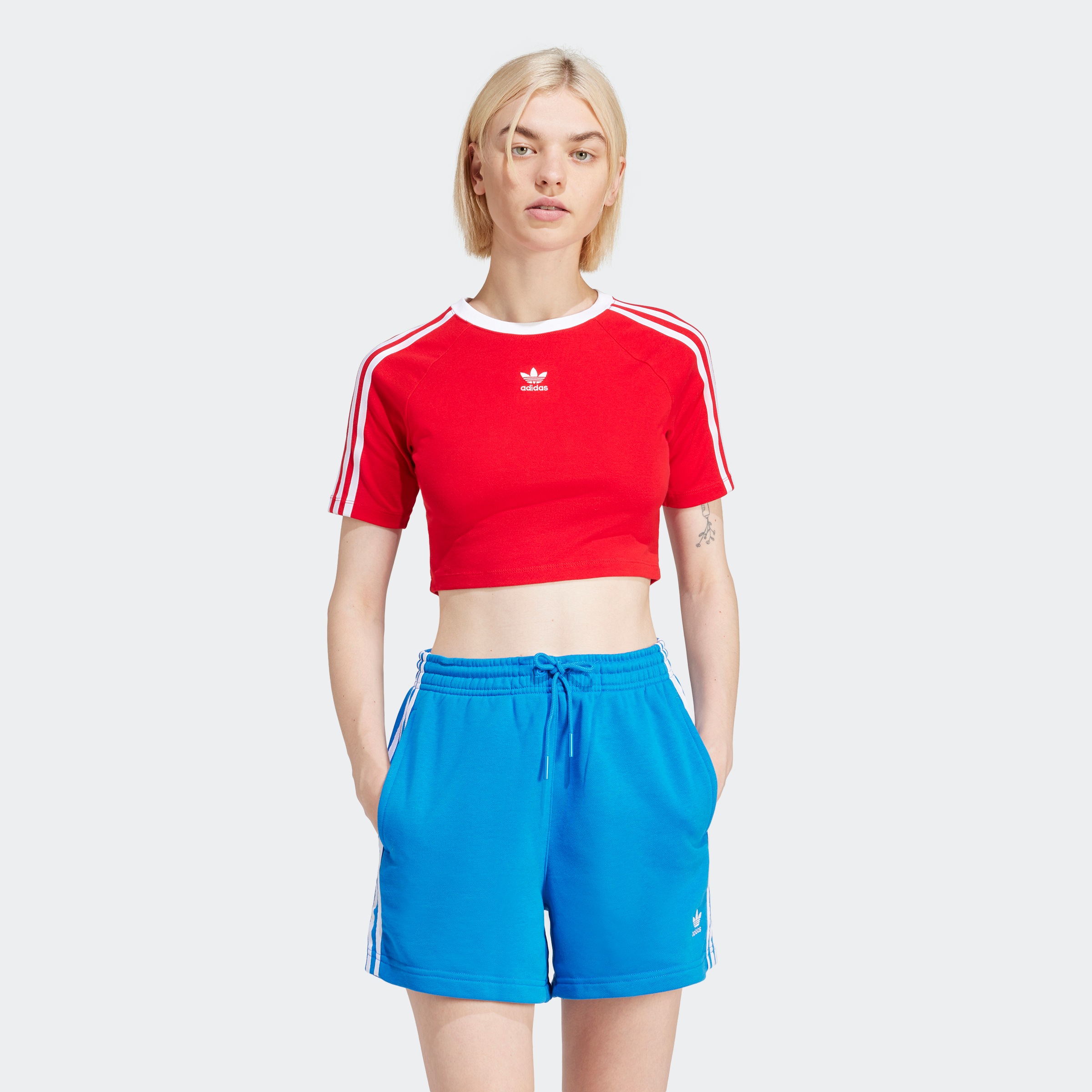 adidas Originals T-Shirt »3 S BABY TEE«, Cropped drei Streifen Shirt