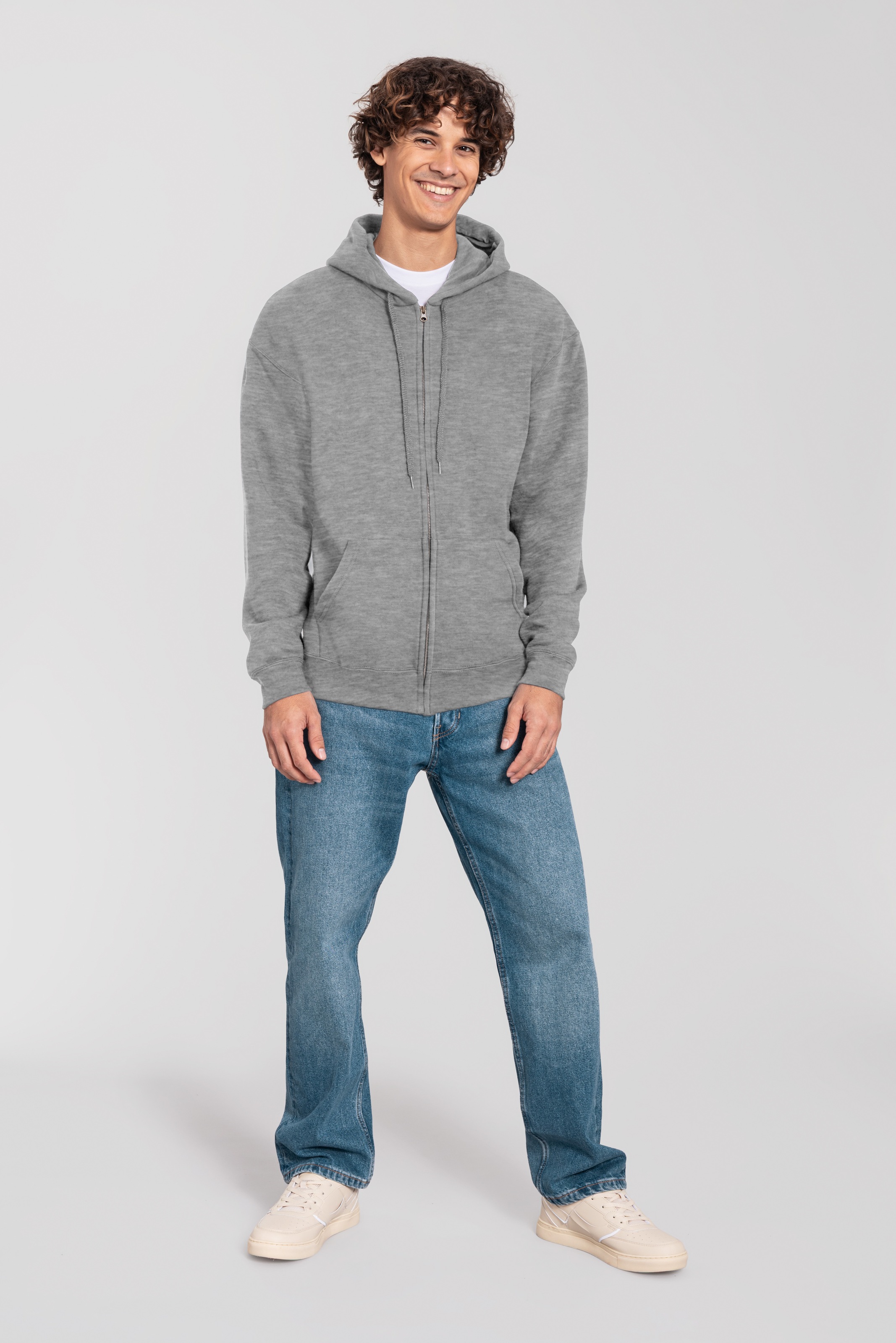 Fruit of the Loom Kleiderschrank »Iconic Premium Hooded Sweat Jacket« mit Kordelzug, meliert, normal geschnitten