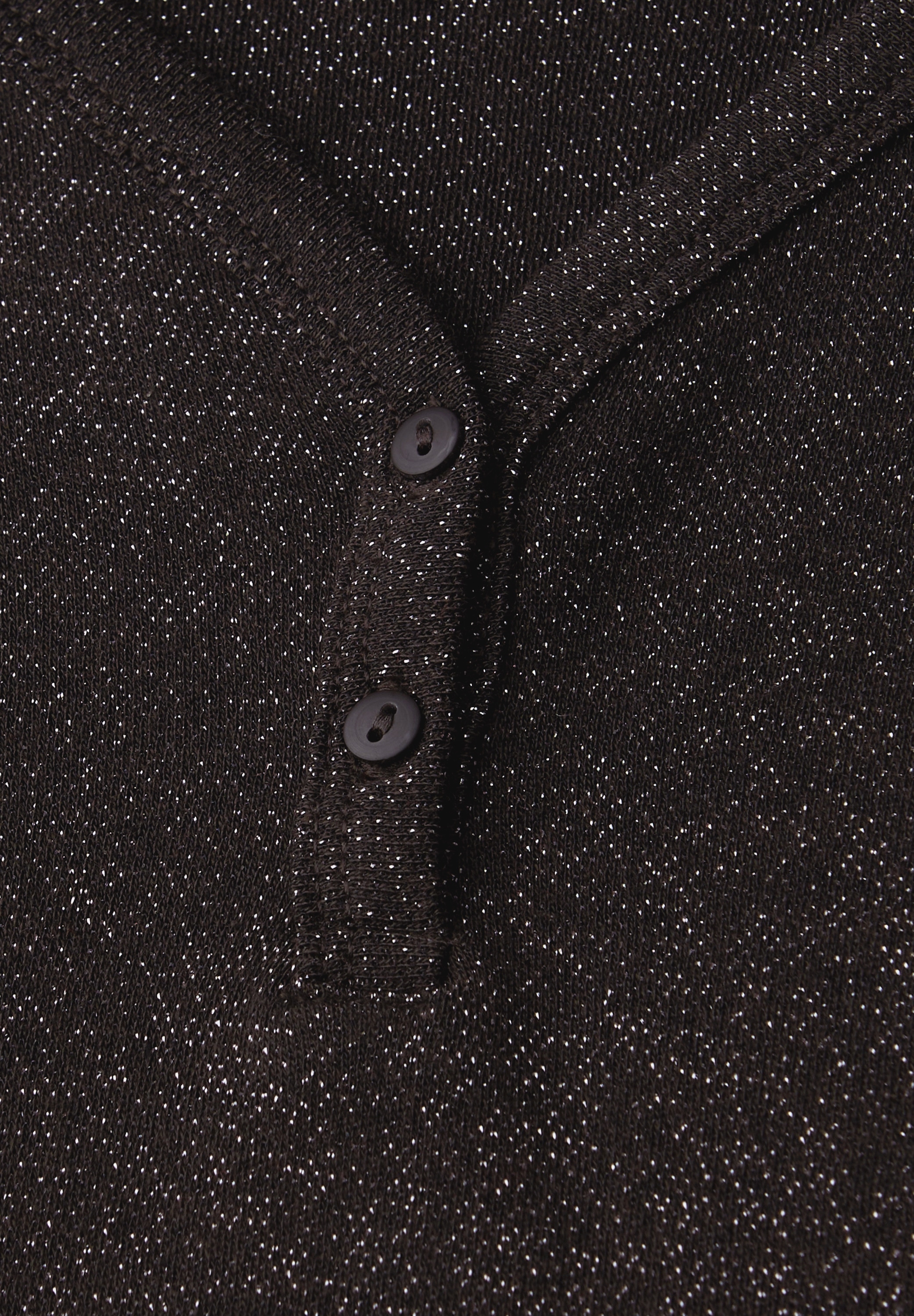 STREET ONE Langarmshirt im Glitzer-Look und ot Herz-Ausschnitt