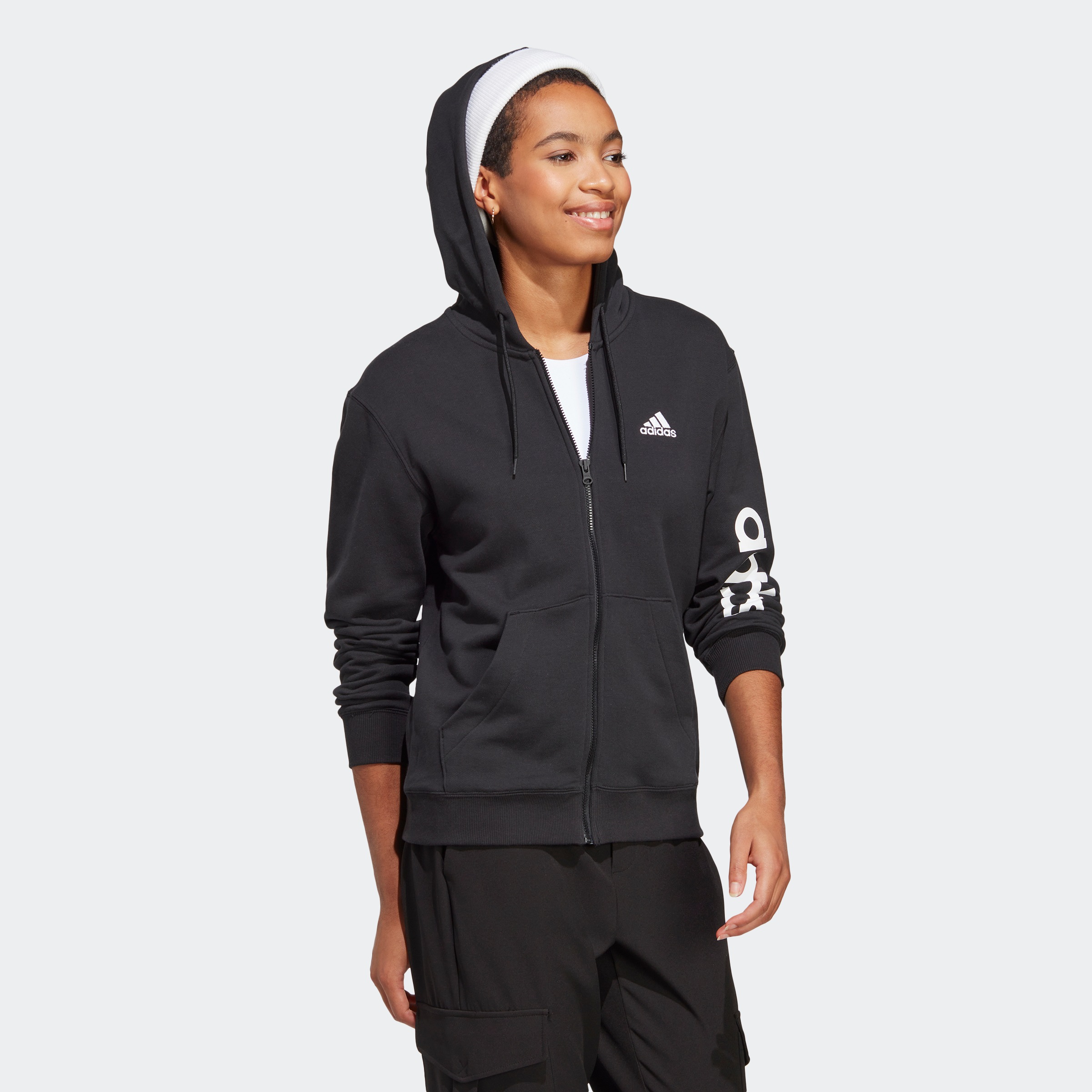 adidas Sportswear Kapuzensweatjacke "ESSENTIALS LINEAR FRENCH TERRY KAPUZEN günstig online kaufen