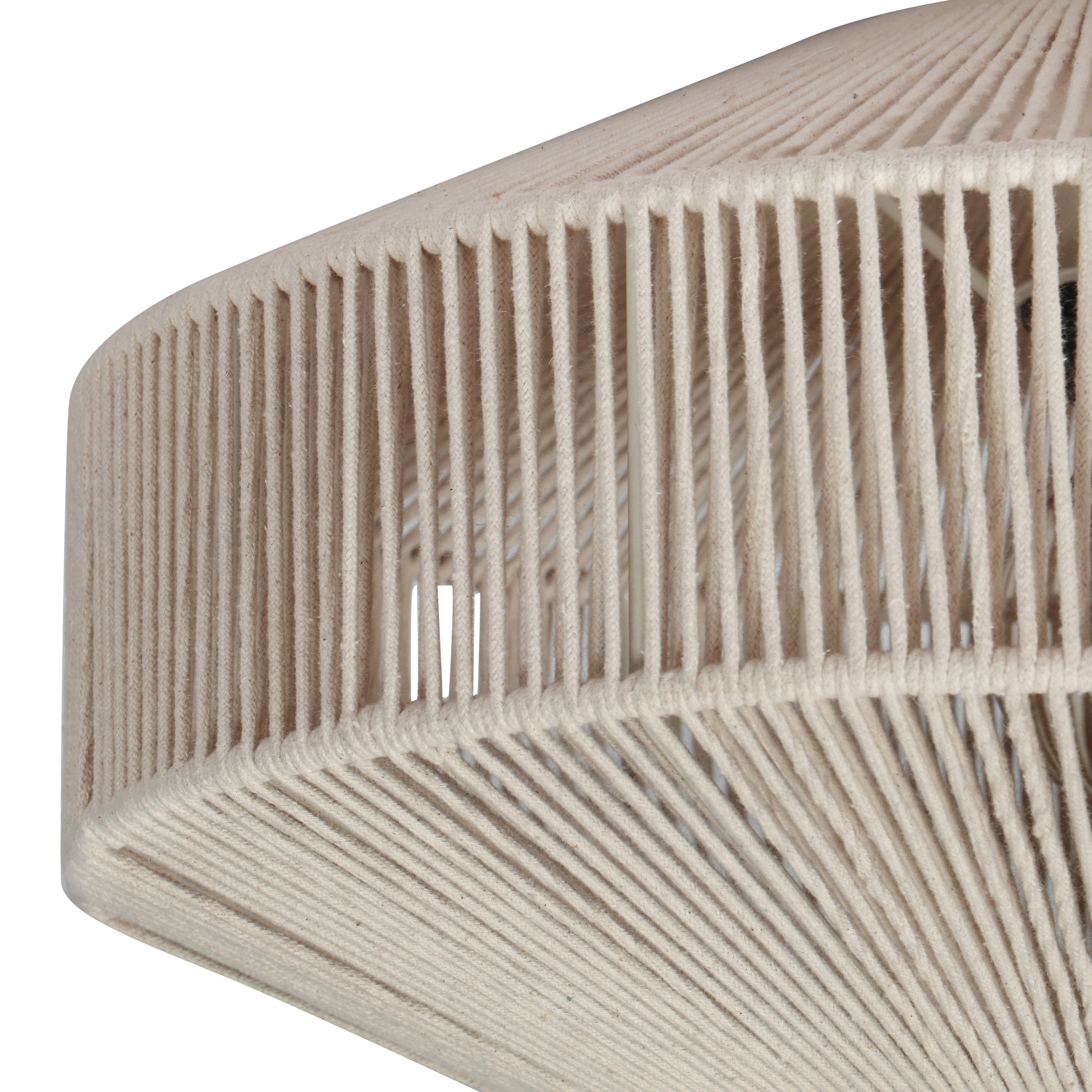 TRIO Leuchten Deckenleuchte »SVEA, Deckenlampe beige aus Baumwolle im Boho-Look Ø 46cm Höhe 31 cm« E27 1 Stk. warmweiß - kaltweiß Deckenleuchte Schlafzimmer / Wohnzimmer exkl 1x E27 max 10W