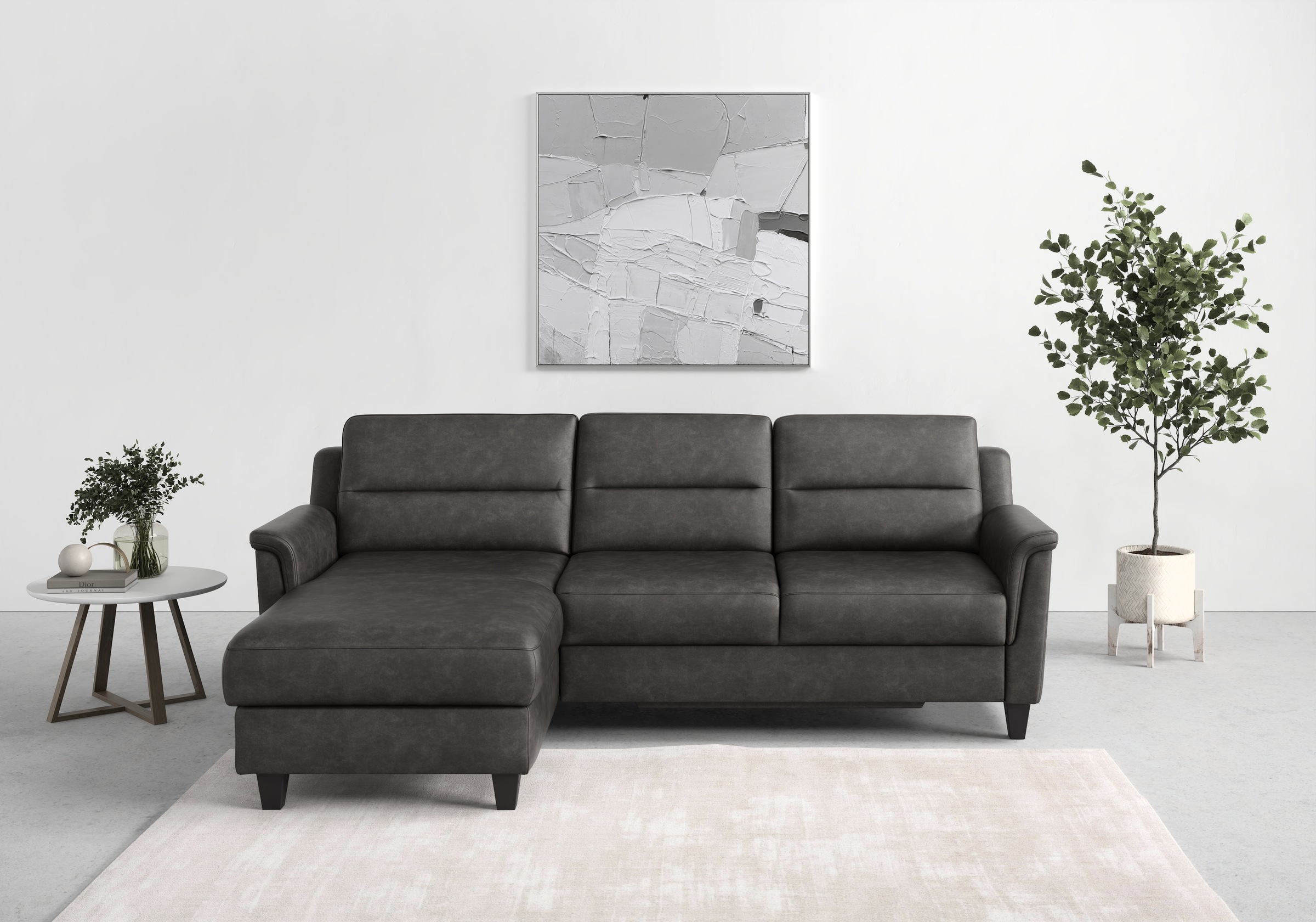 sit&more Ecksofa »Farö L-Form«, inklusive Federkern, wahlweise mit Bettfunktion und Bettkasten