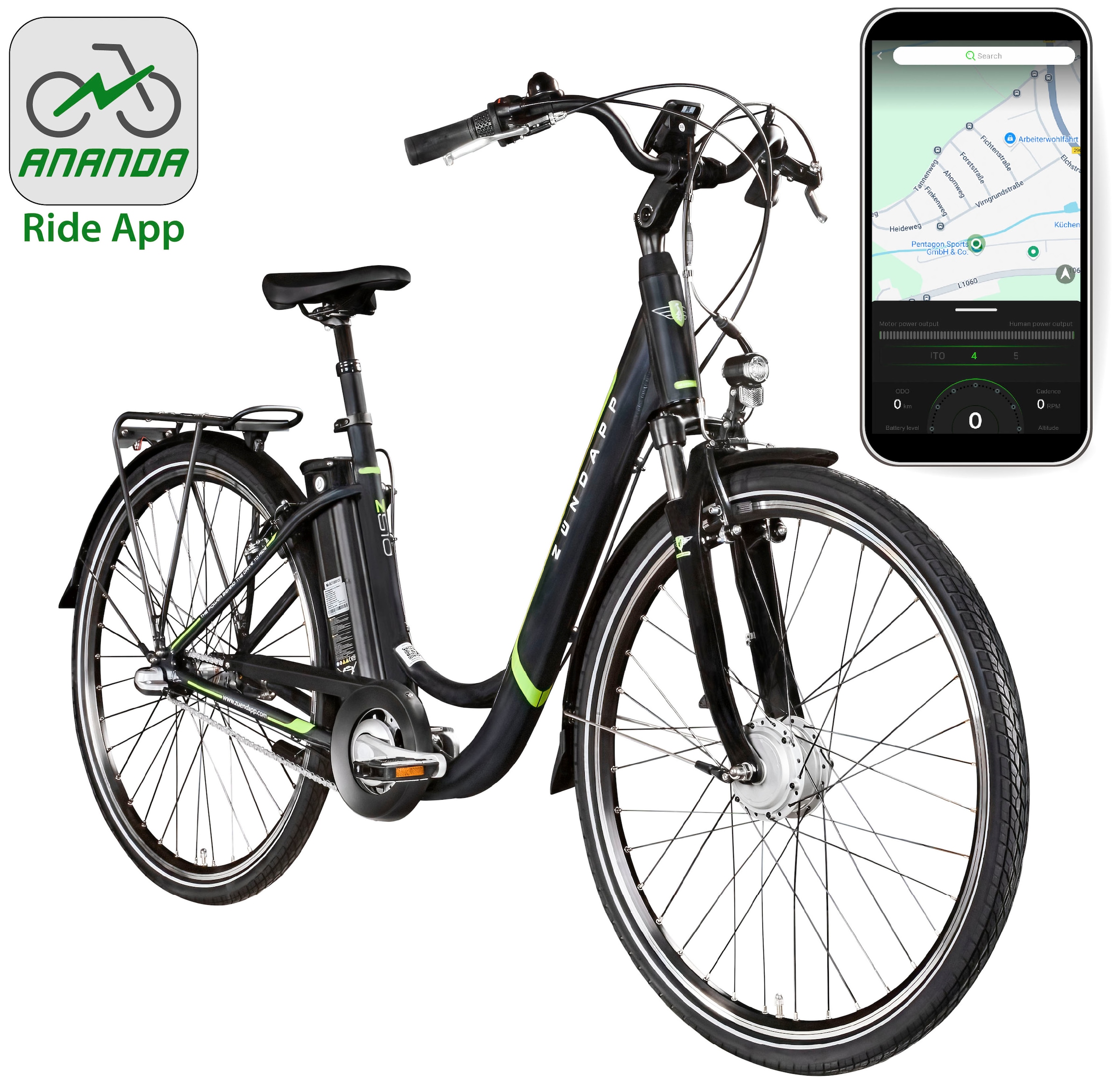 Zündapp E-Bike »Z510«, 3 Gang, Shimano, Nexus SC-3C41, Frontmotor 250 W, (mit Frontkorb), Pedelec, Elektrofahrrad für Damen u. Herren