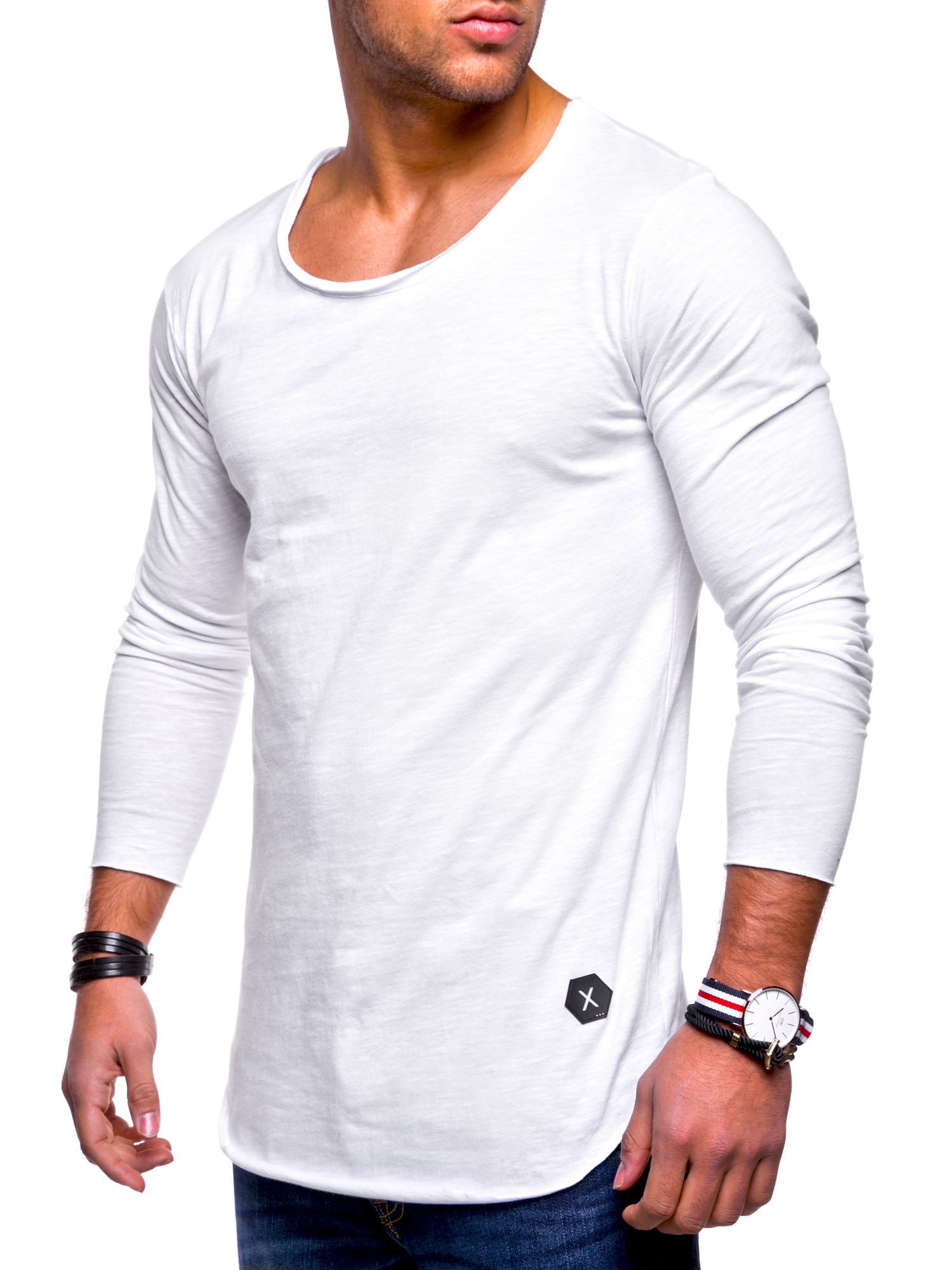 behype Langarmshirt »Dust L/S«, mit weitem Halsausschnitt