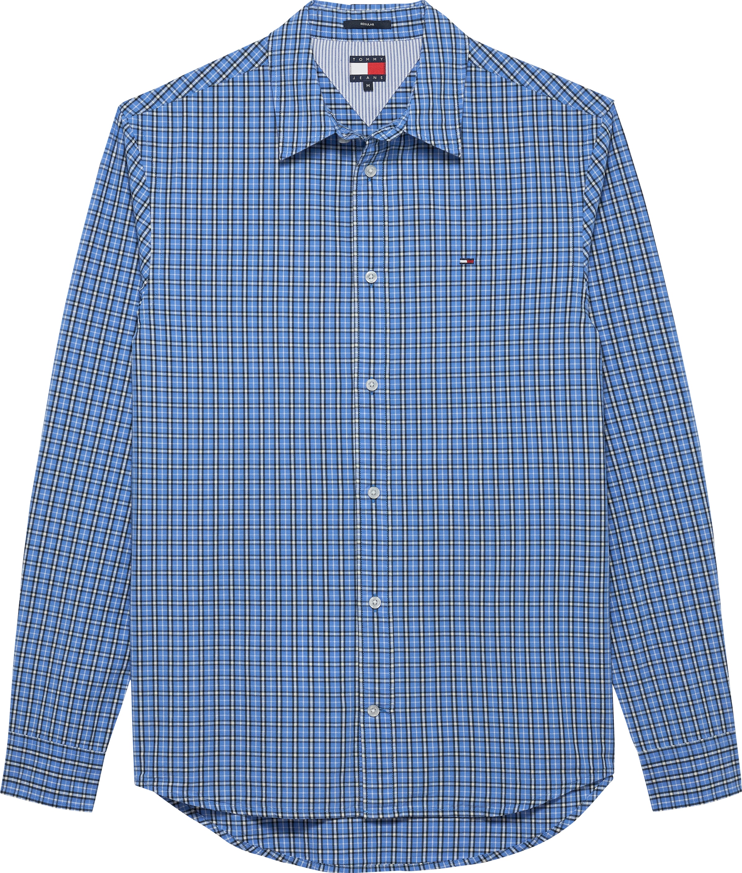 Tommy Jeans Langarmhemd »TJM ESSNT POPLIN REG SHIRT EXT«, Mit Rundhalsausschnitt