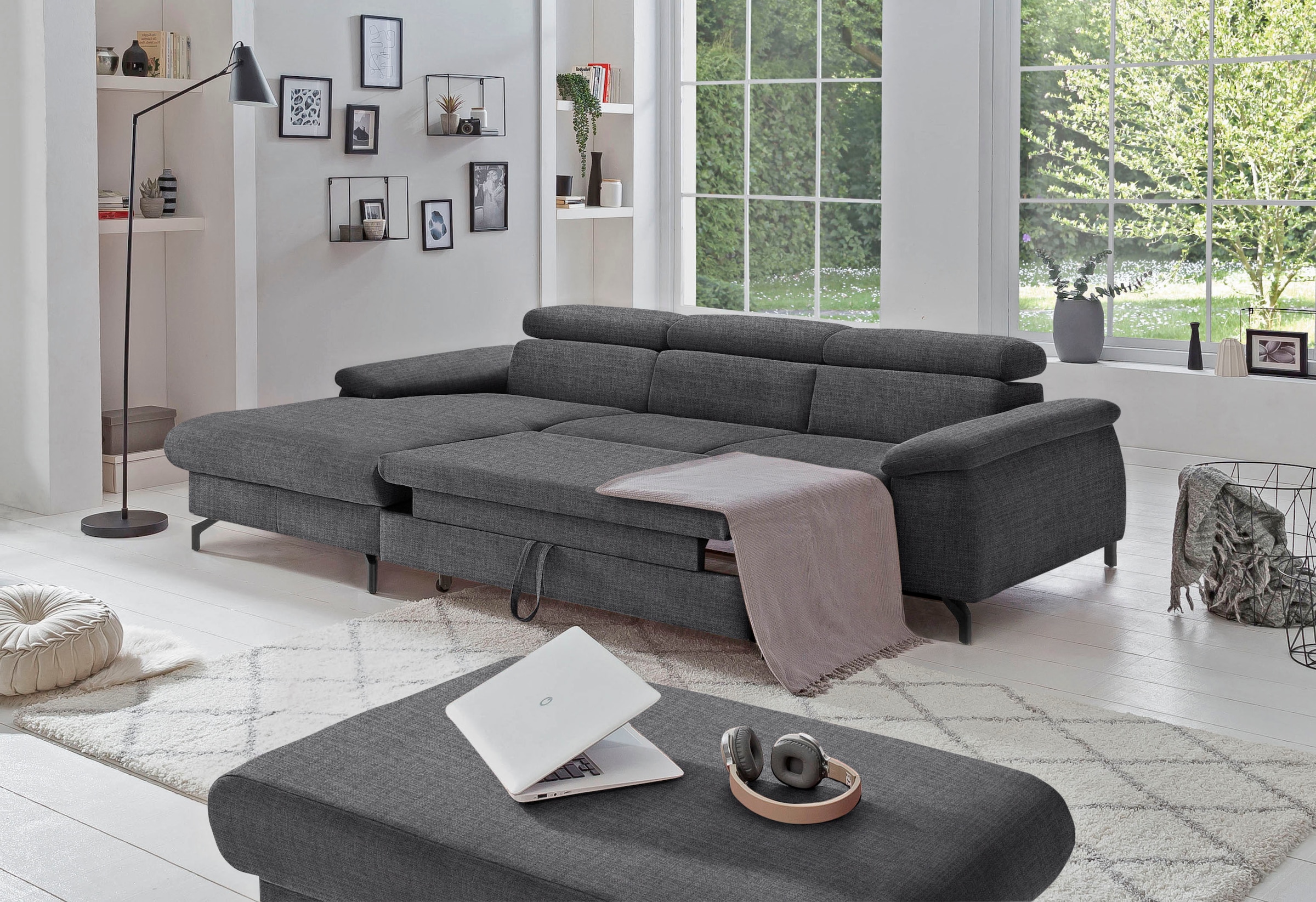 COTTA Ecksofa »Kitty L-Form«, mit Kopfteilverstellung, wahlweise mit Bettfunktion & Bettkasten