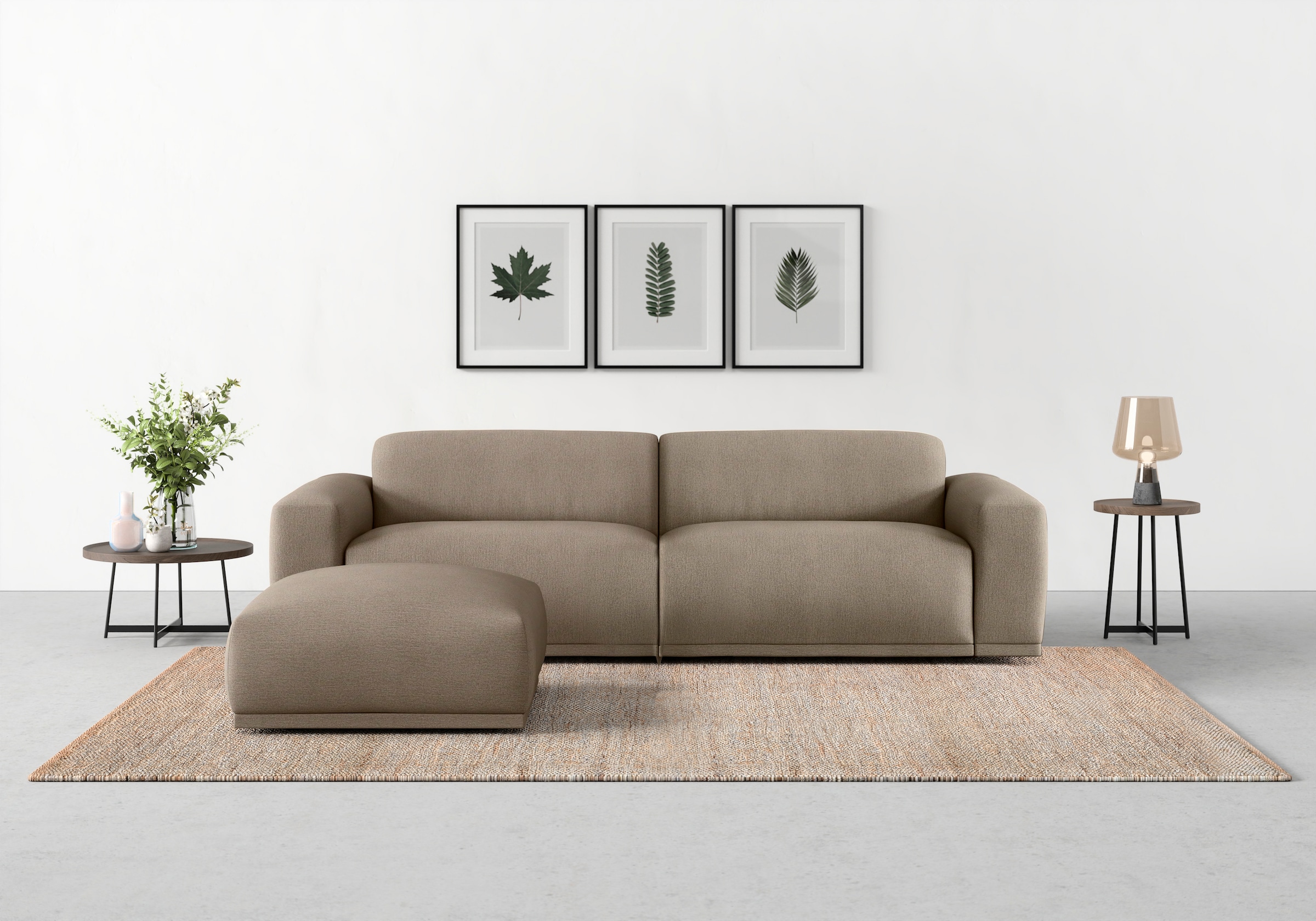 TRENDMANUFAKTUR Big-Sofa »Braga, mit hochwertigem Kaltschaum, Megasofa, in Cord erhältlich«, modernes Big-Sofa, Couch mit hohem Sitzkomfort, 254/72/107 cm (B/H/T)